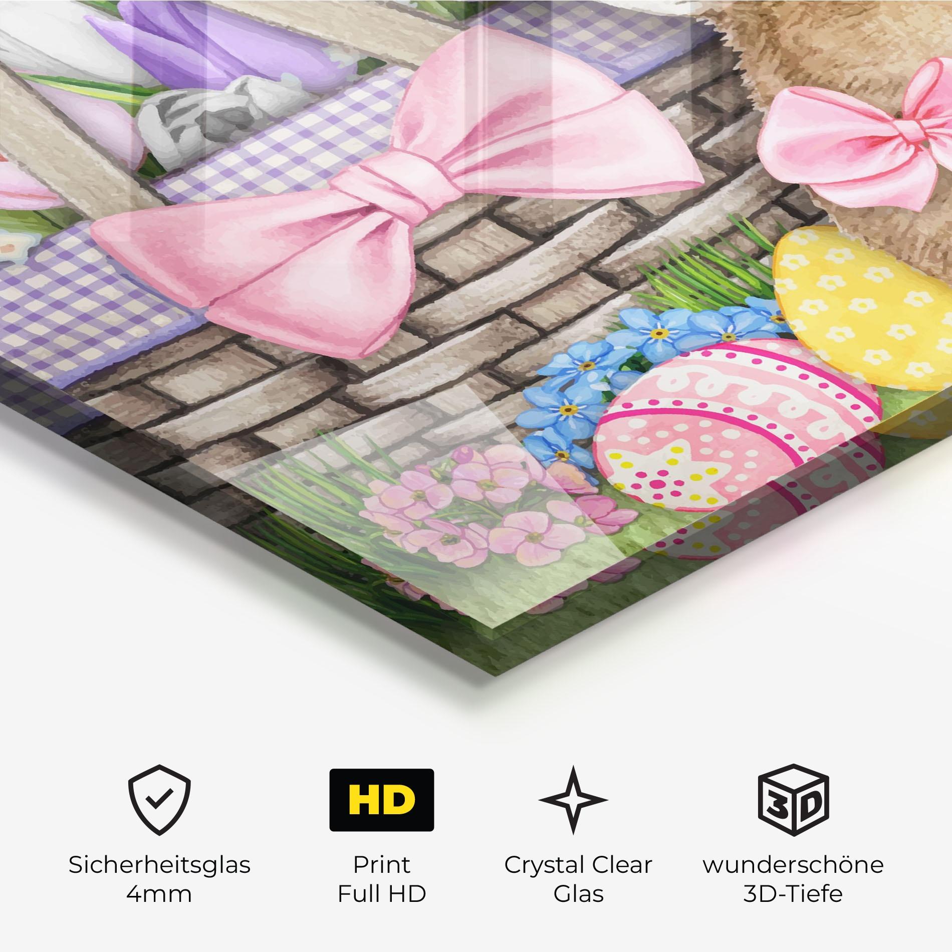 Glasbild Bunny Pink Bow mockup 3