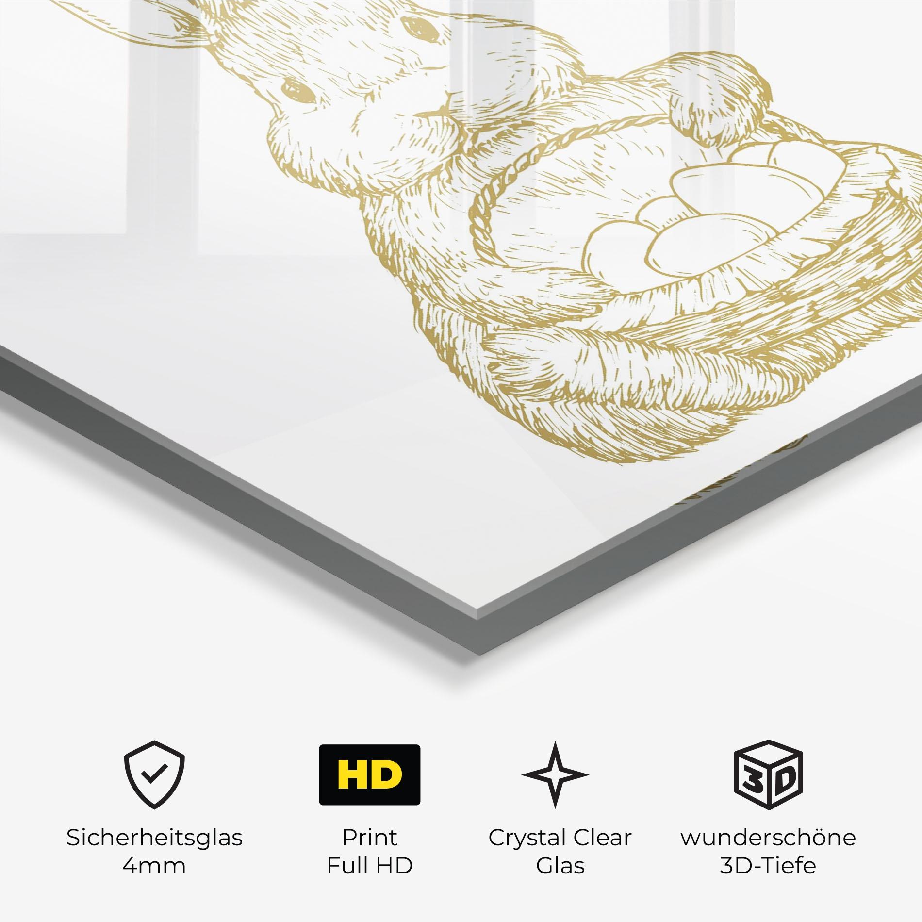 Glasbild Bunny With Basket mockup 3