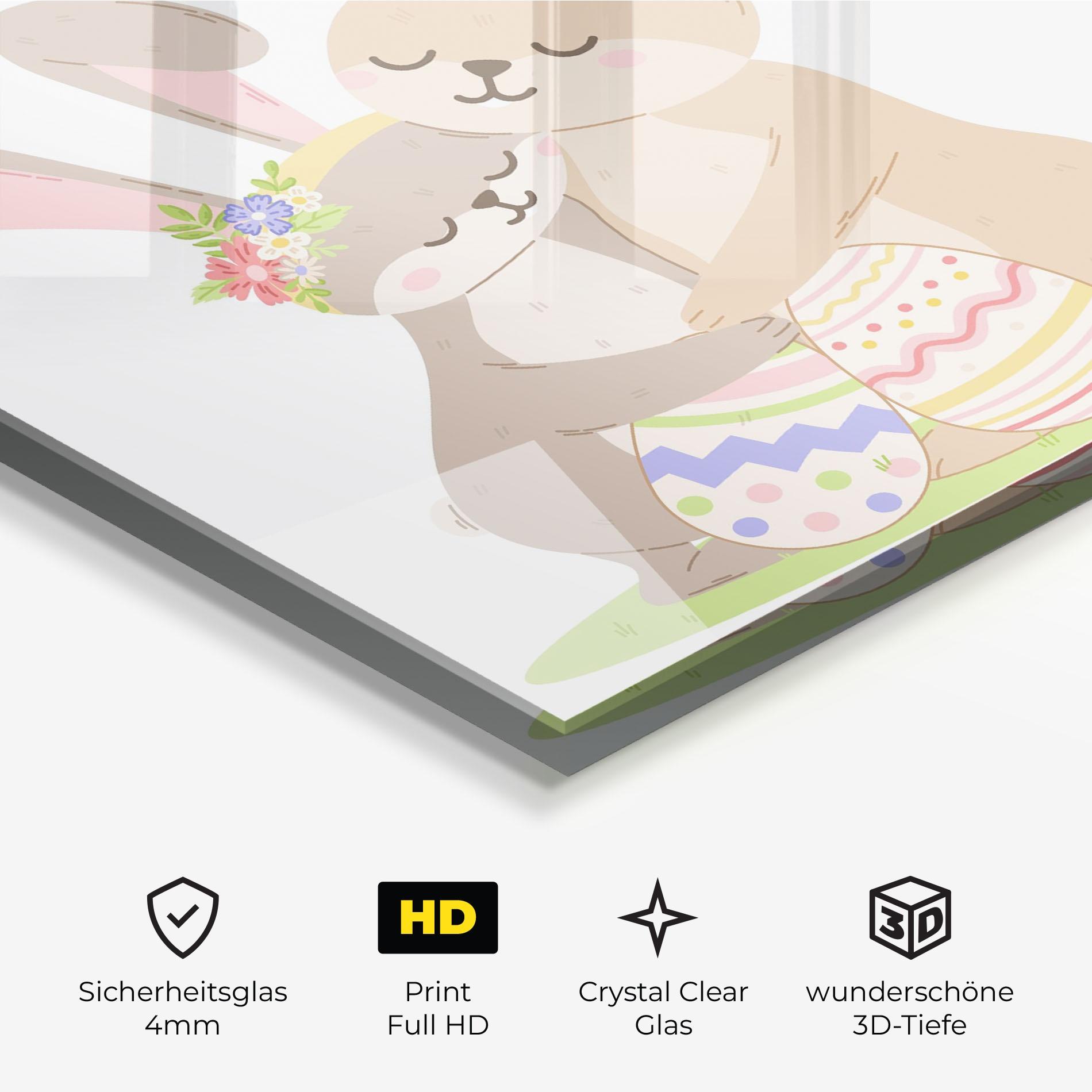 Glasbild Easter Bunny Couple mockup 3