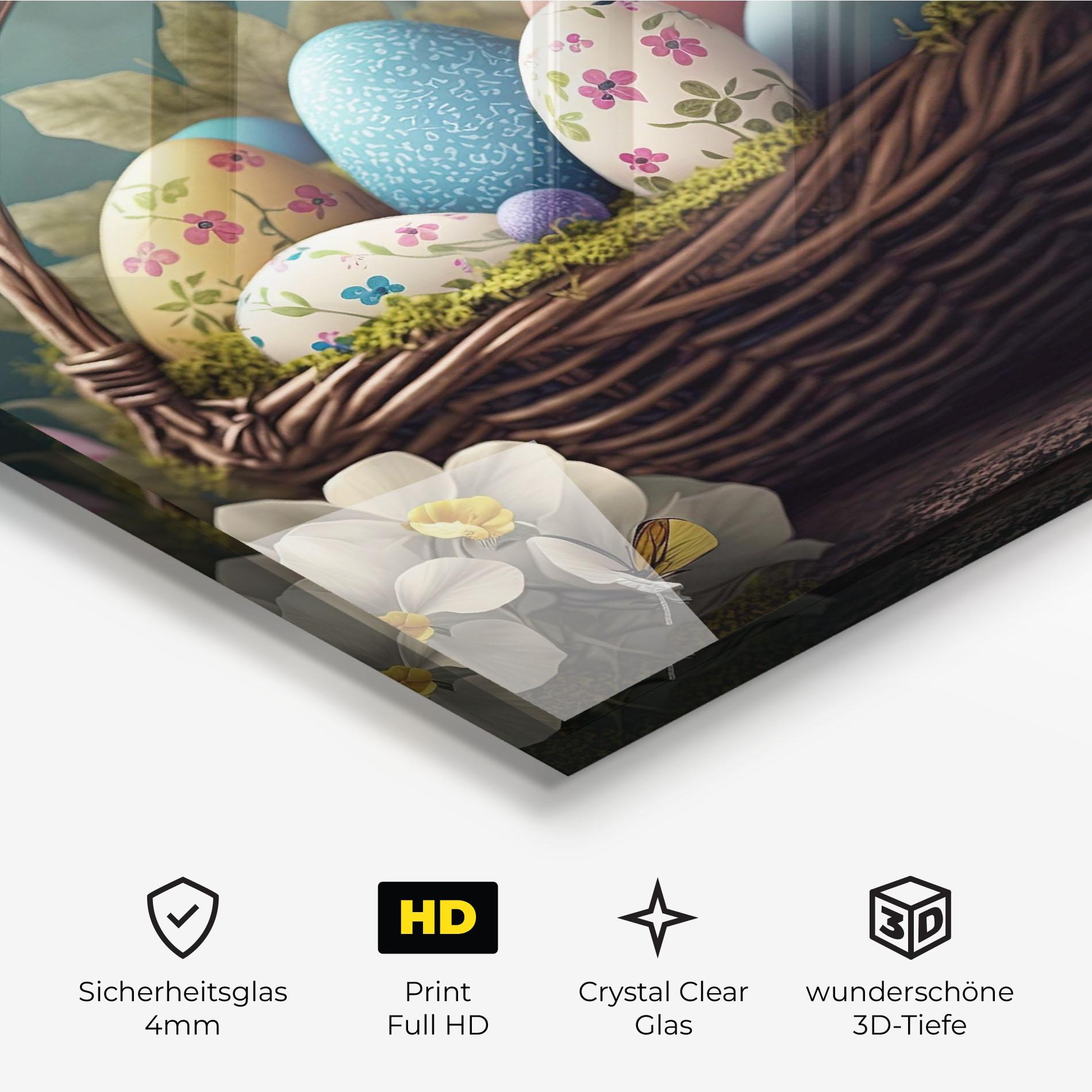 Glasbild Easter Eggs Butterfly mockup 3