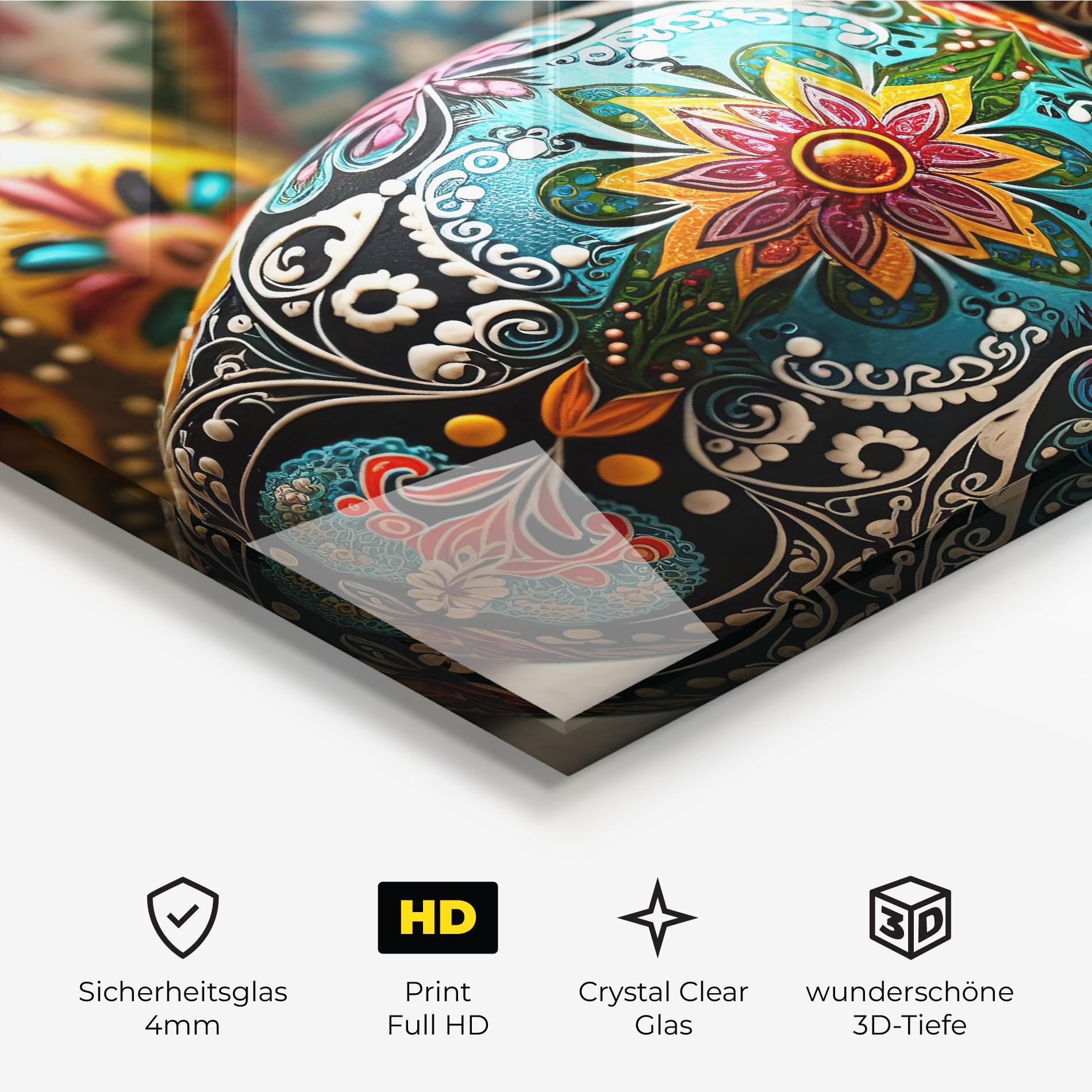 Glasbild Easter Eggs Ornament mockup 3