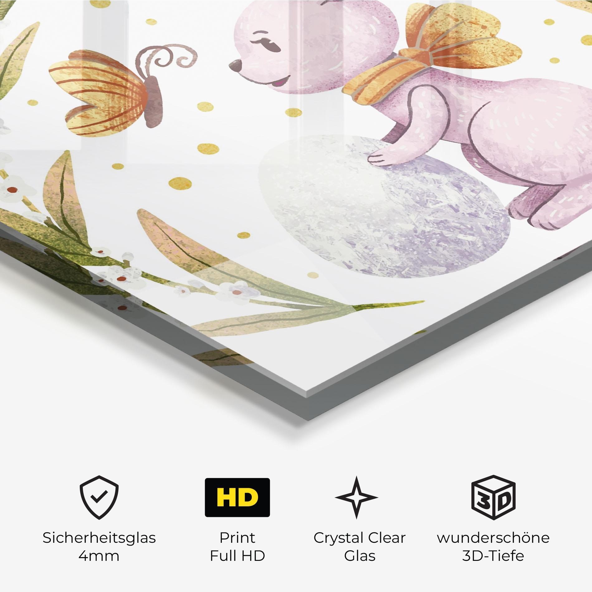 Glasbild Easter Pink Bunny mockup 3