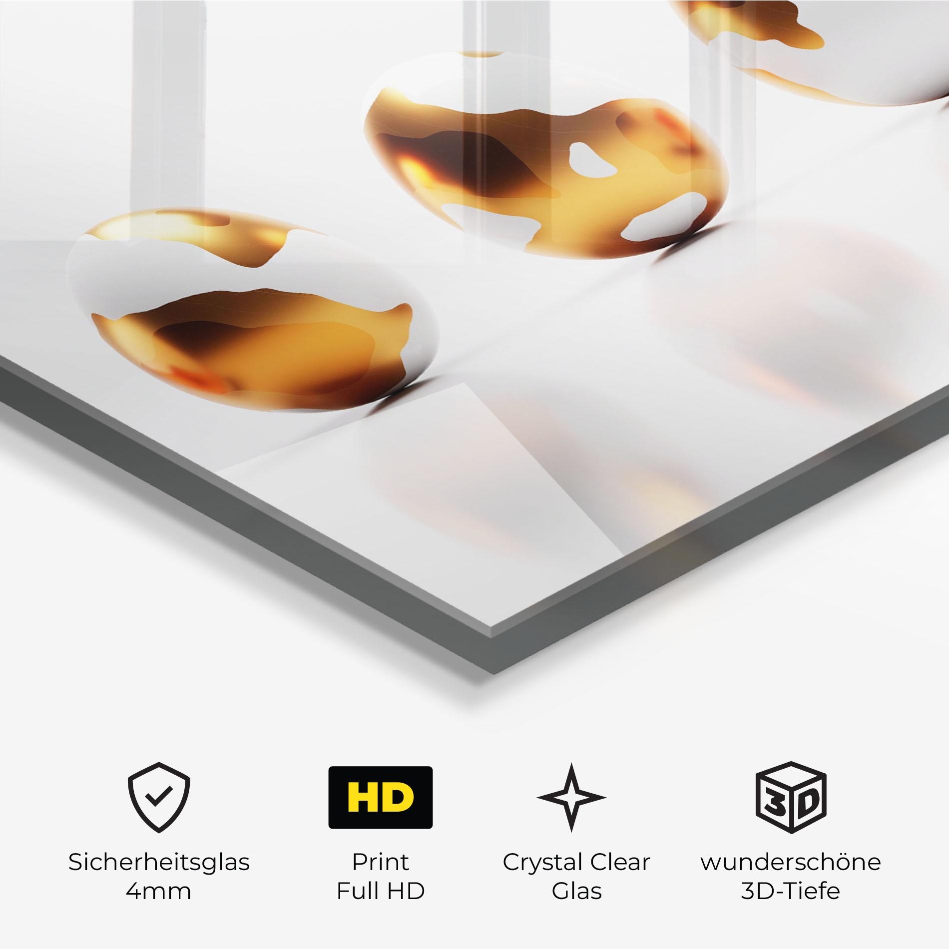 Glasbild Golden Shiny Eggs mockup 3