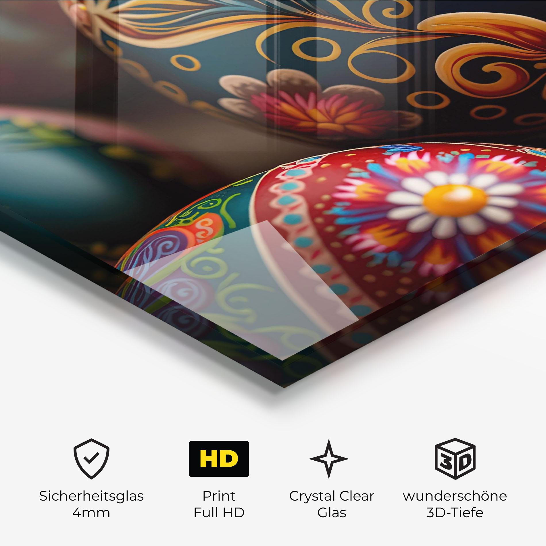 Glasbild Traditional Painted Eggs mockup 3