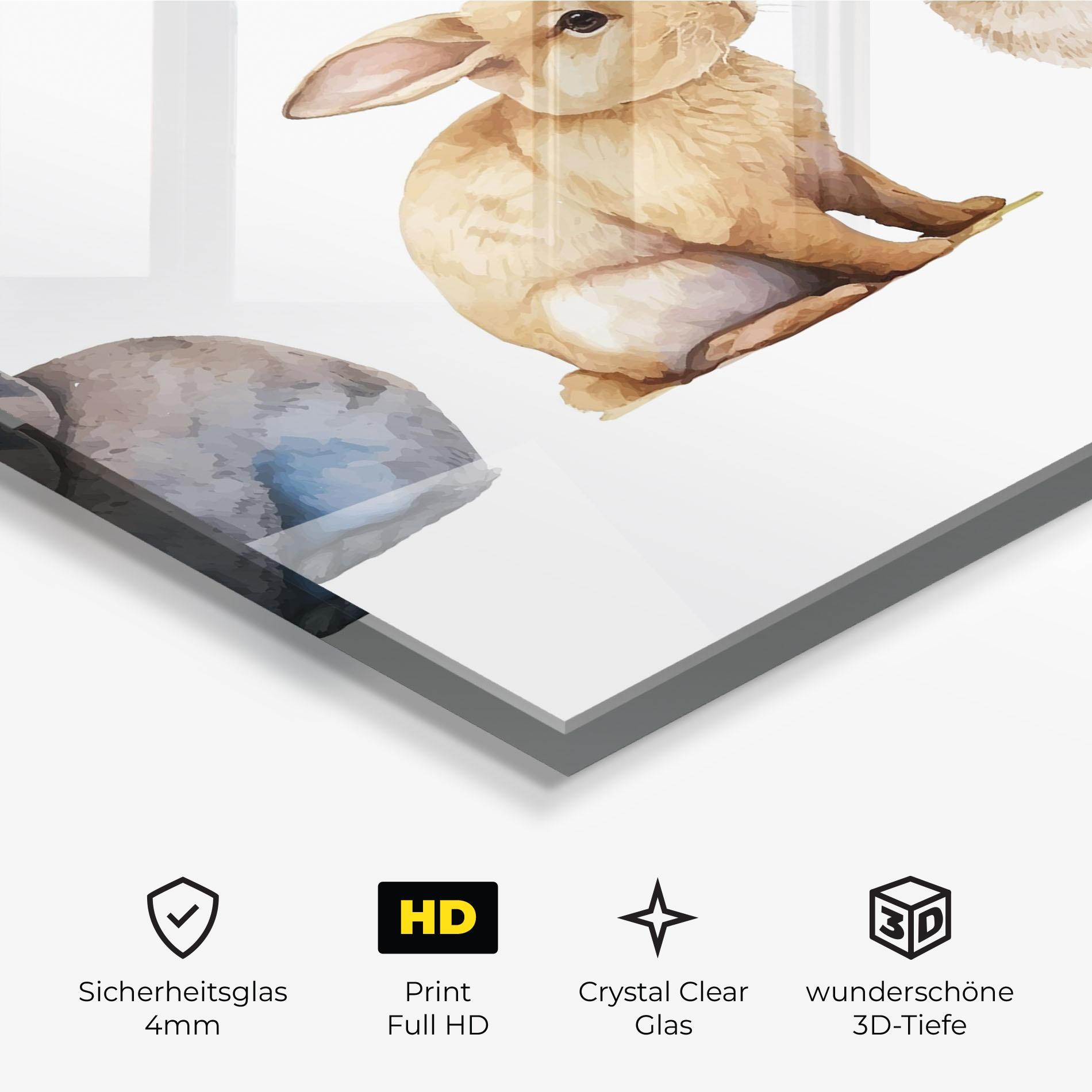 Glasbild Tree Easter Bunnies mockup 3