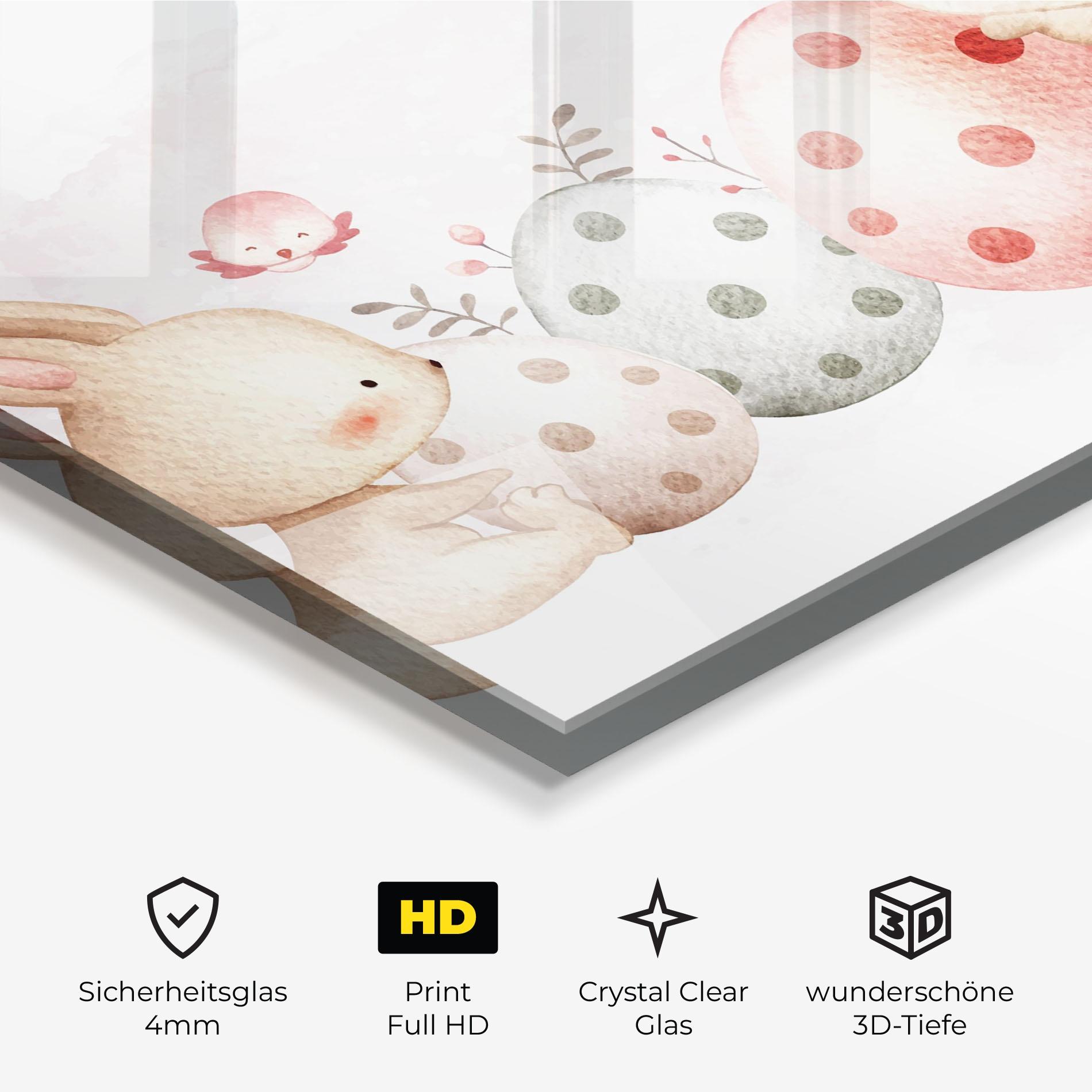 Glasbild Watercolor Bunny mockup 3