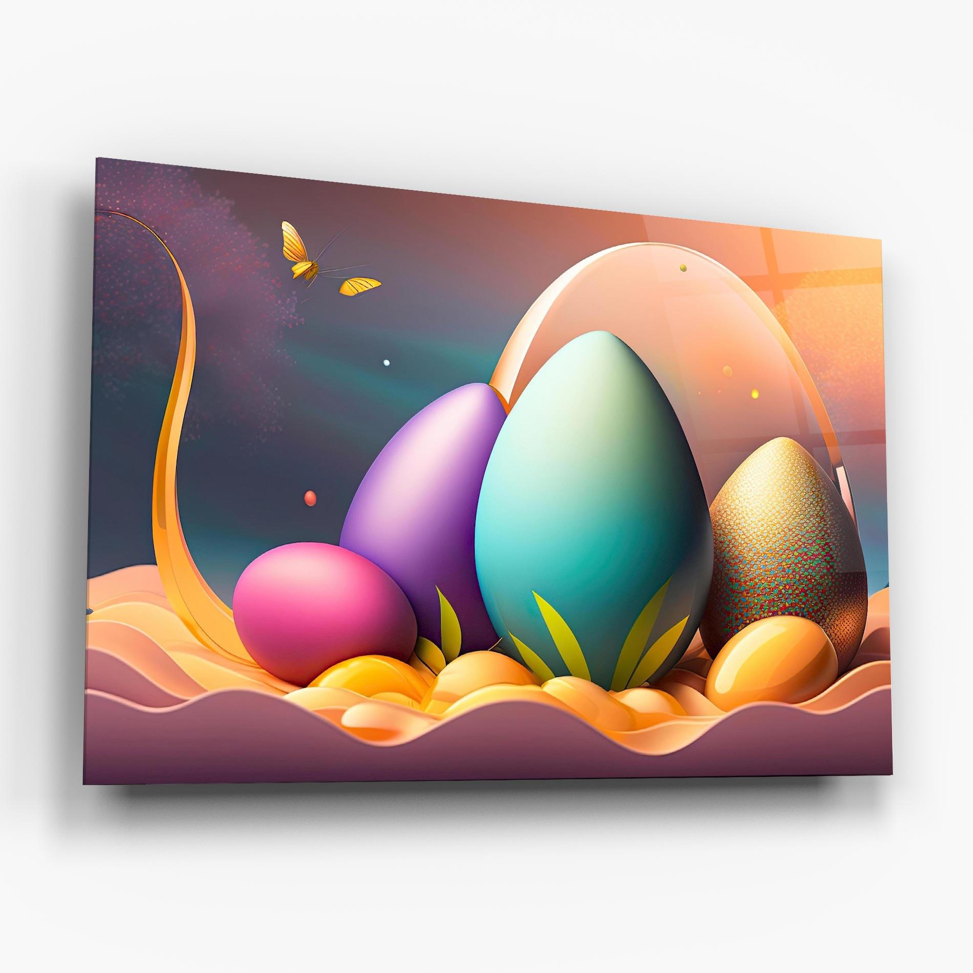Glasbild Big Blue Easter Egg mockup 6