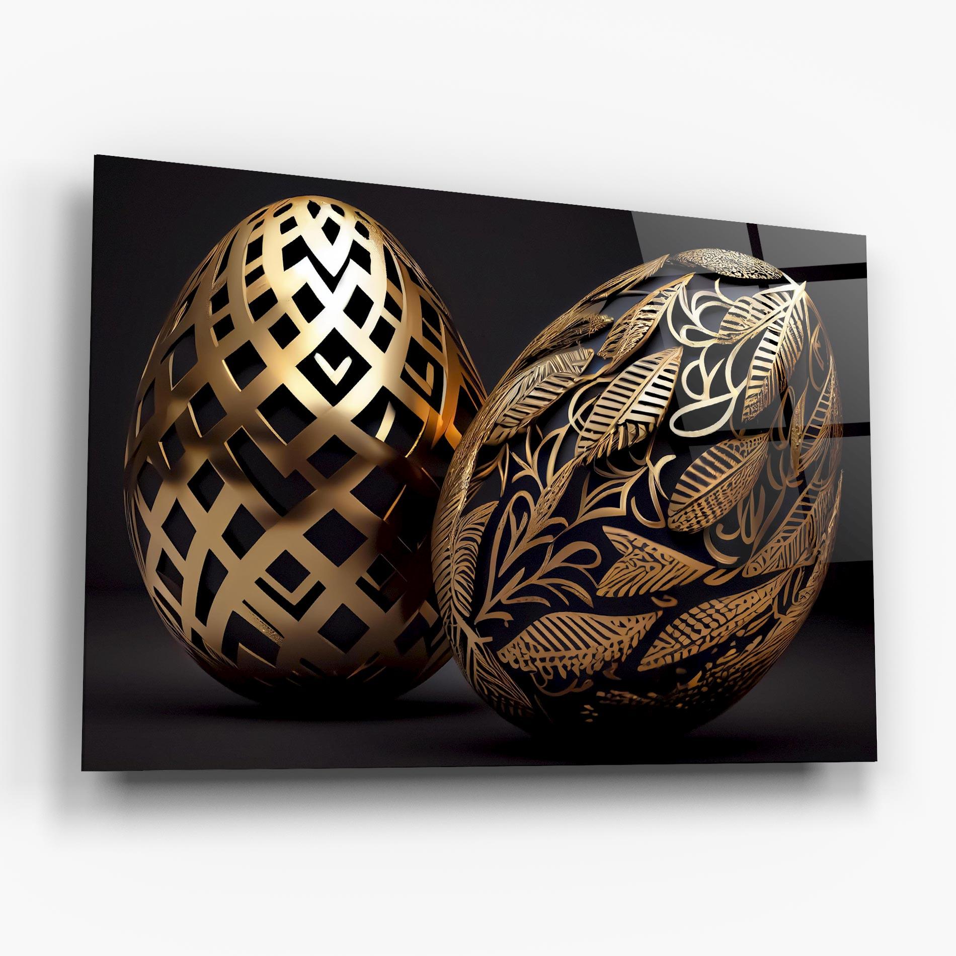 Glasbild Black Golden Eggs mockup 6