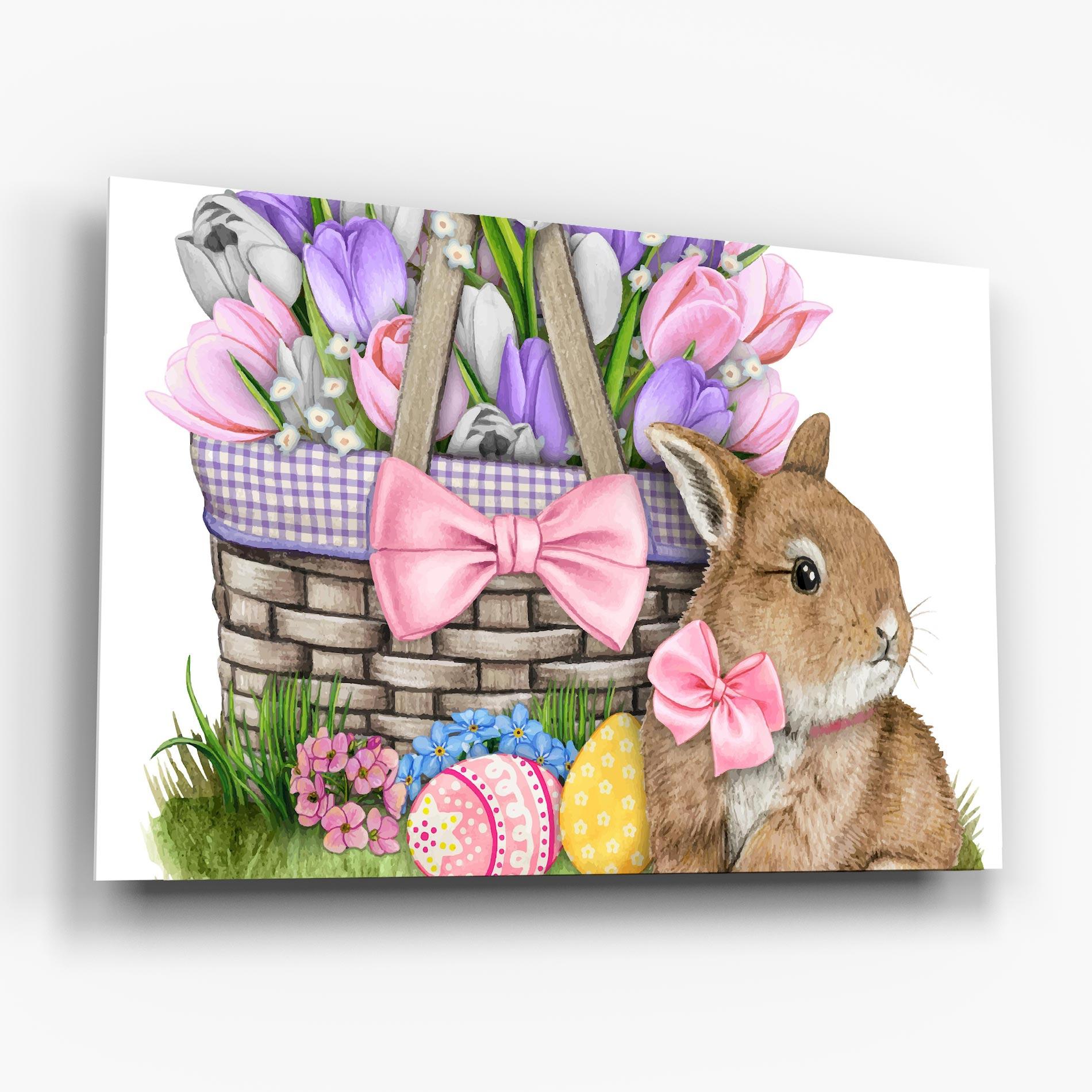 Glasbild Bunny Pink Bow mockup 6