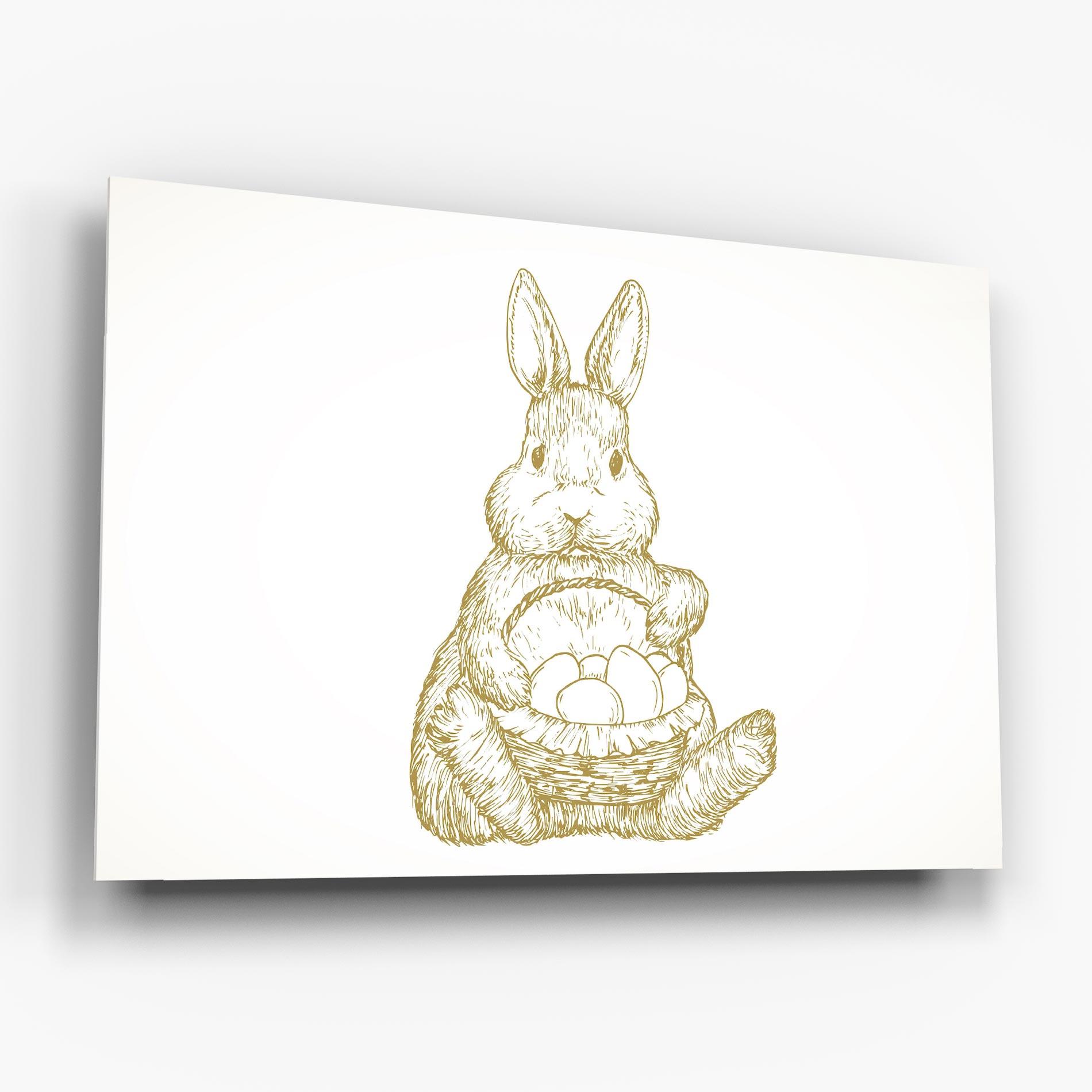 Glasbild Bunny With Basket mockup 6