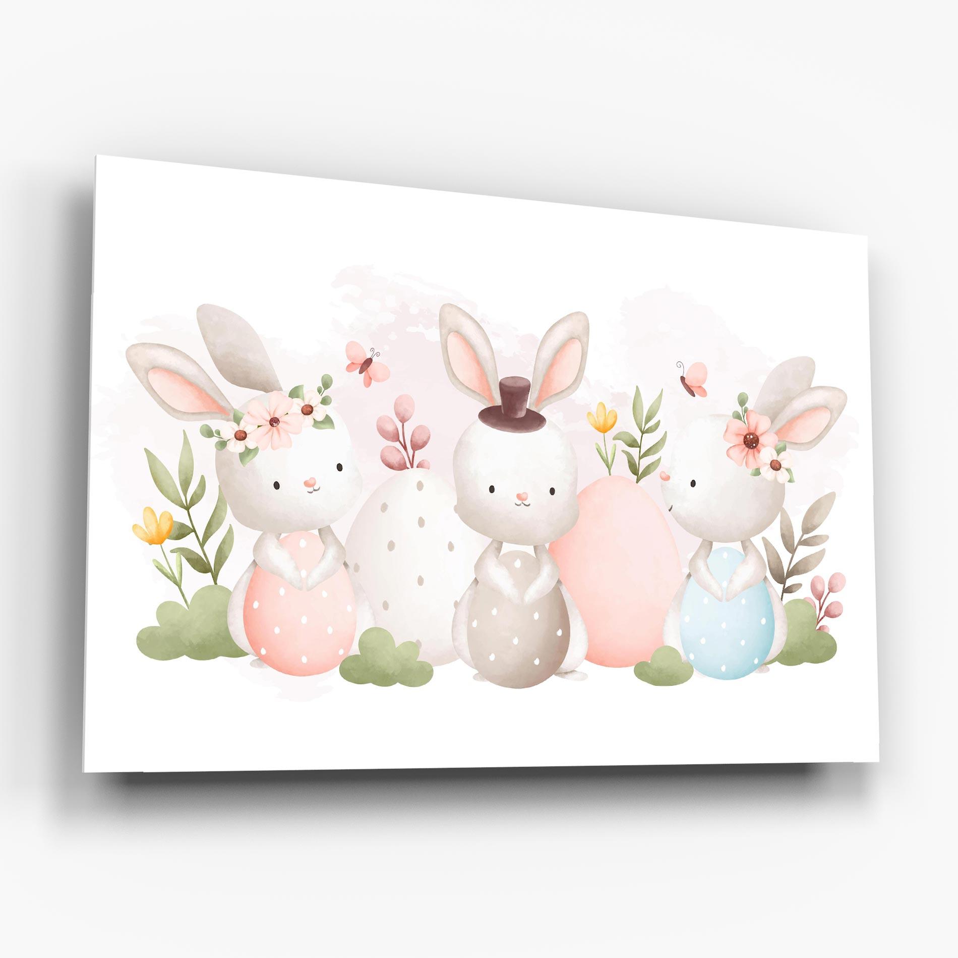 Glasbild Bunny With Hat mockup 6