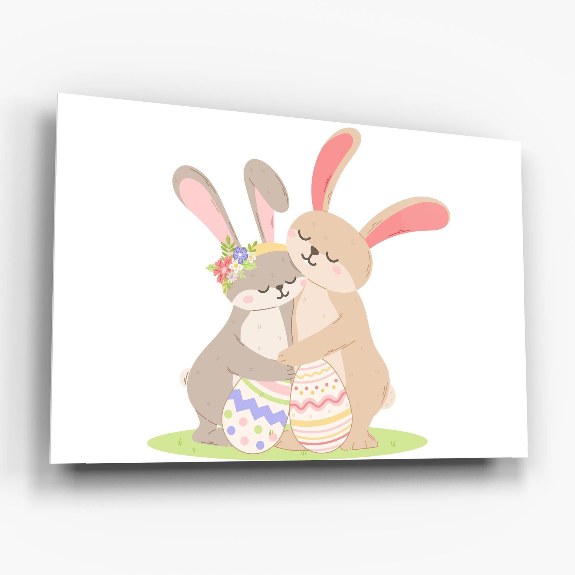 Glasbild Easter Bunny Couple mockup 6