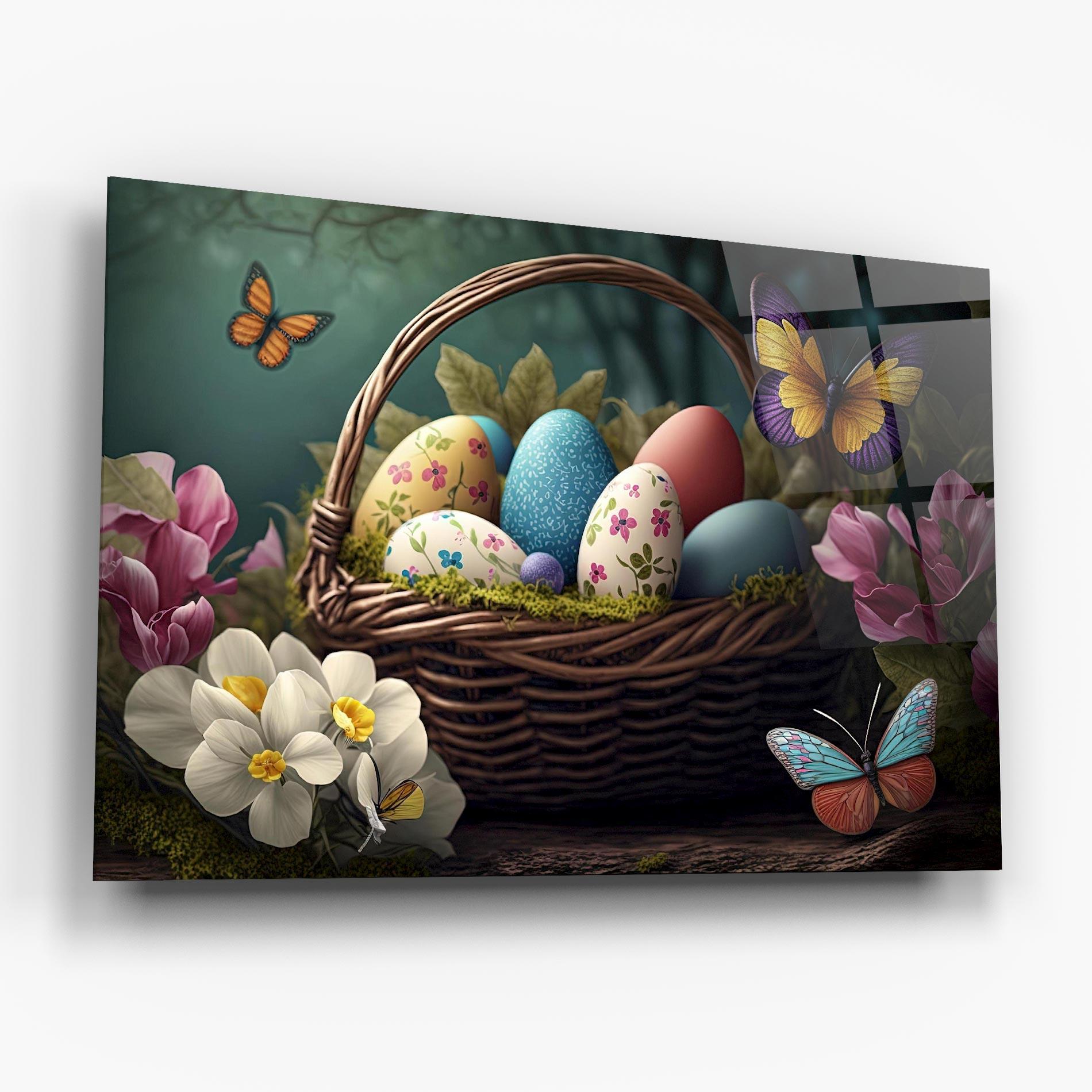 Glasbild Easter Eggs Butterfly mockup 6