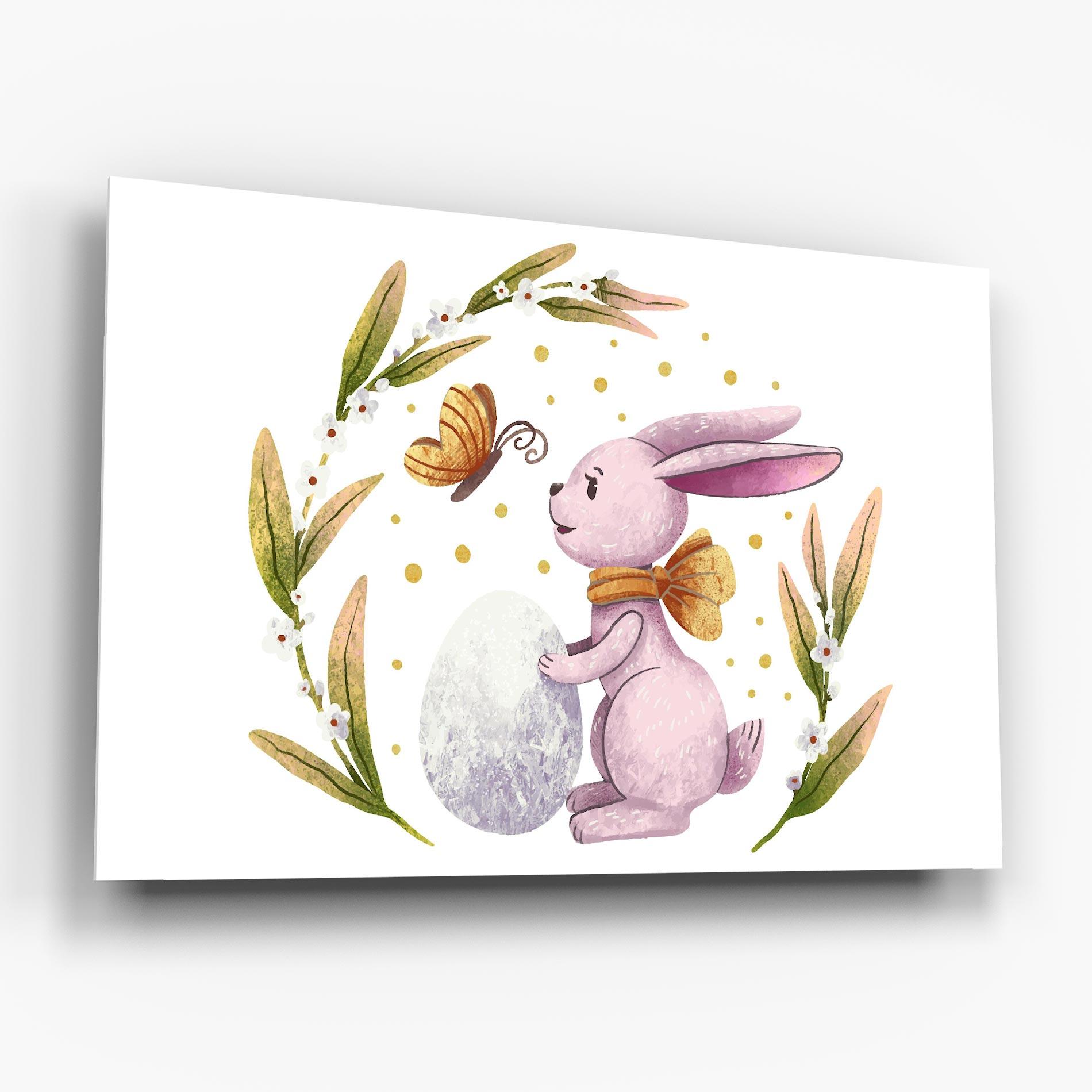 Glasbild Easter Pink Bunny mockup 6