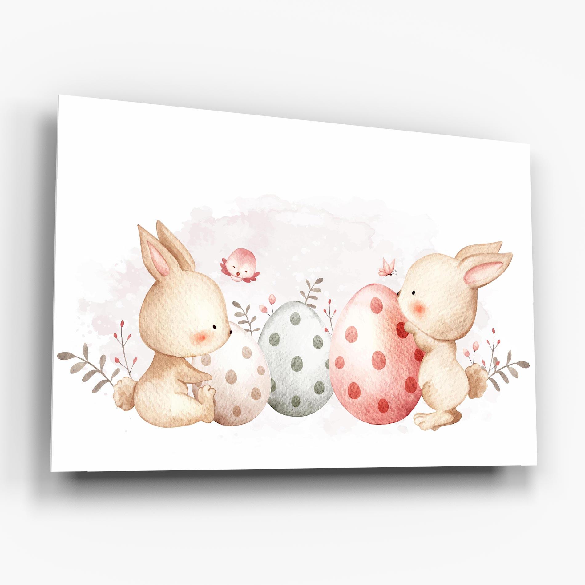 Glasbild Watercolor Bunny mockup 6