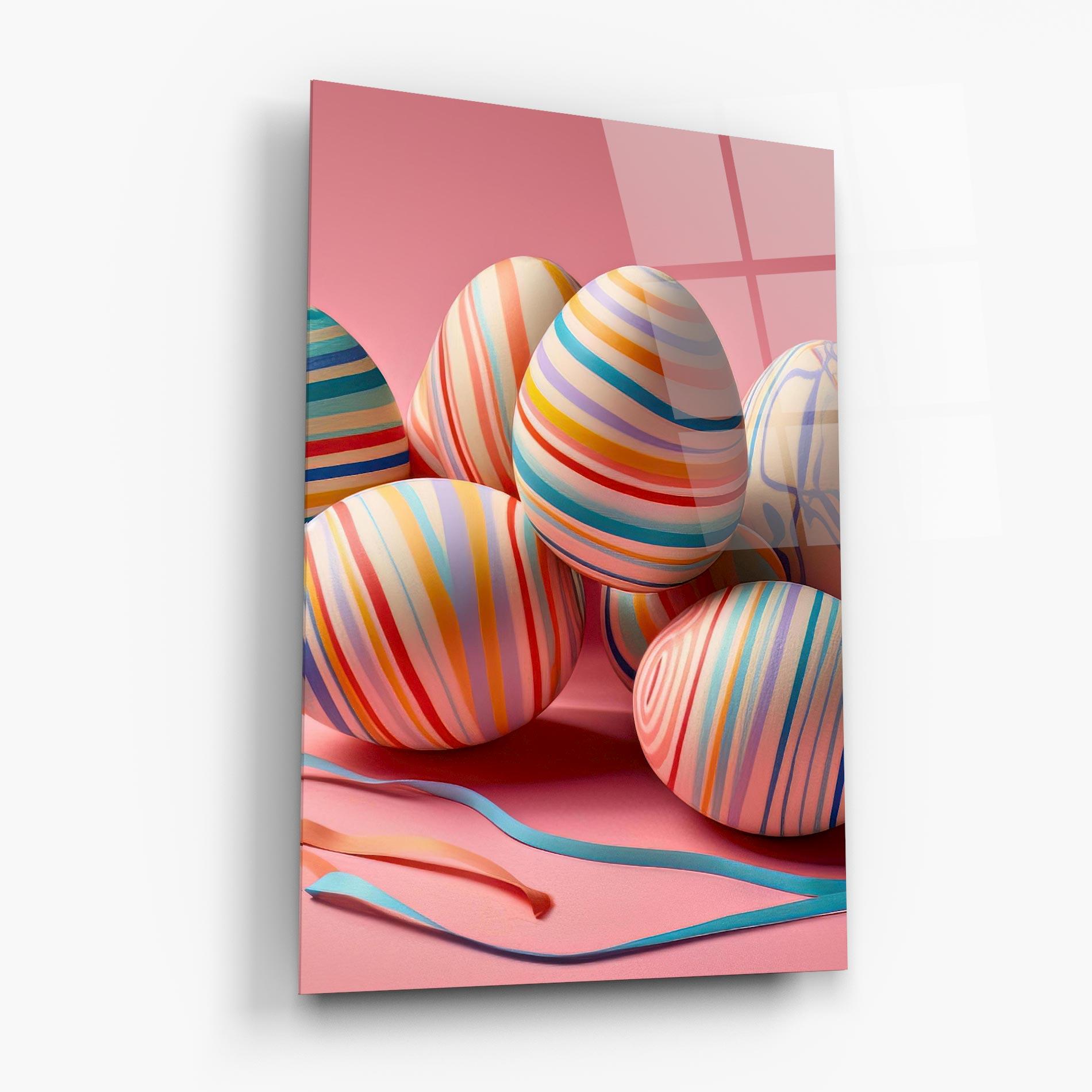 Glasbild Easter Eggs Ribbons mockup 6