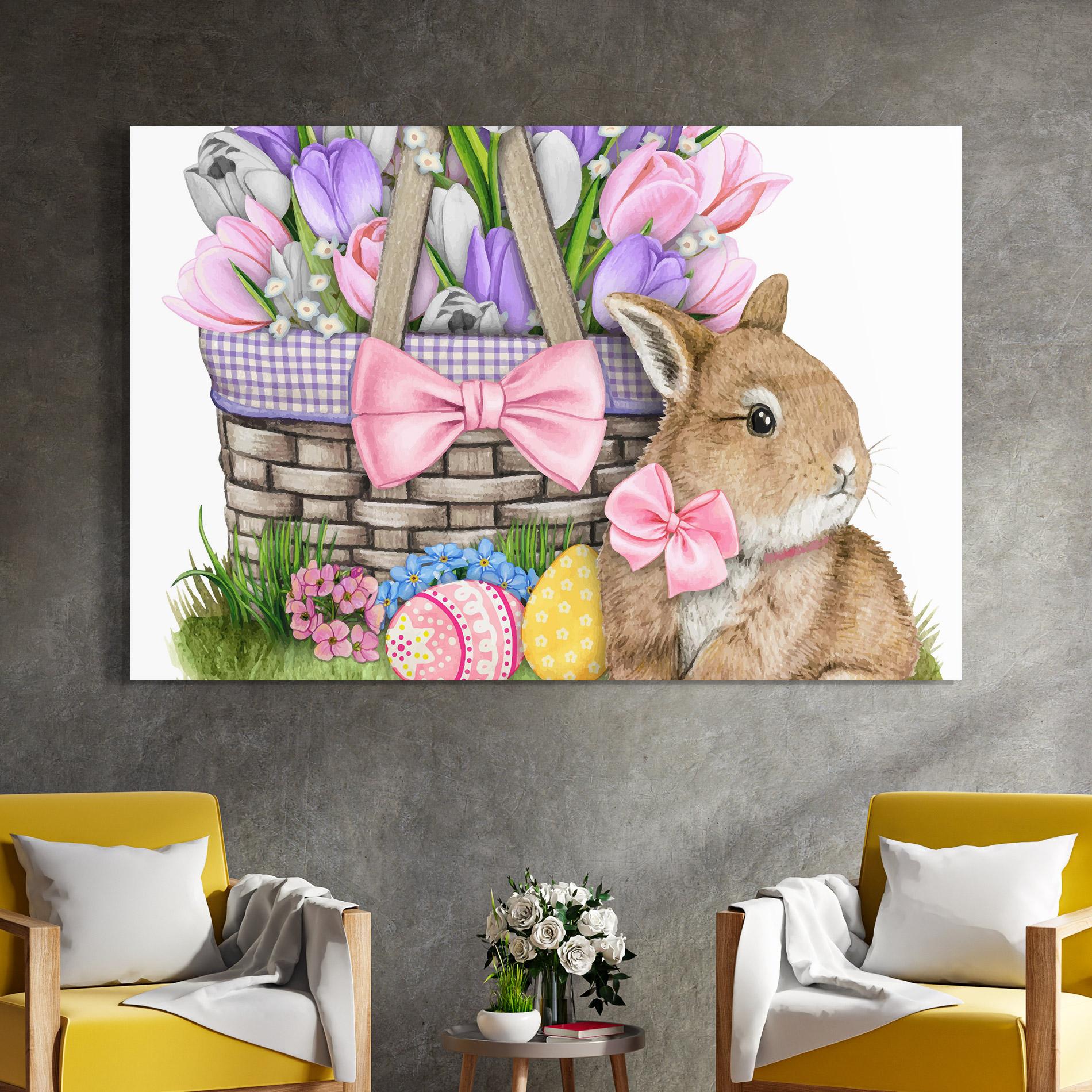 Glasbild Bunny Pink Bow mockup 4