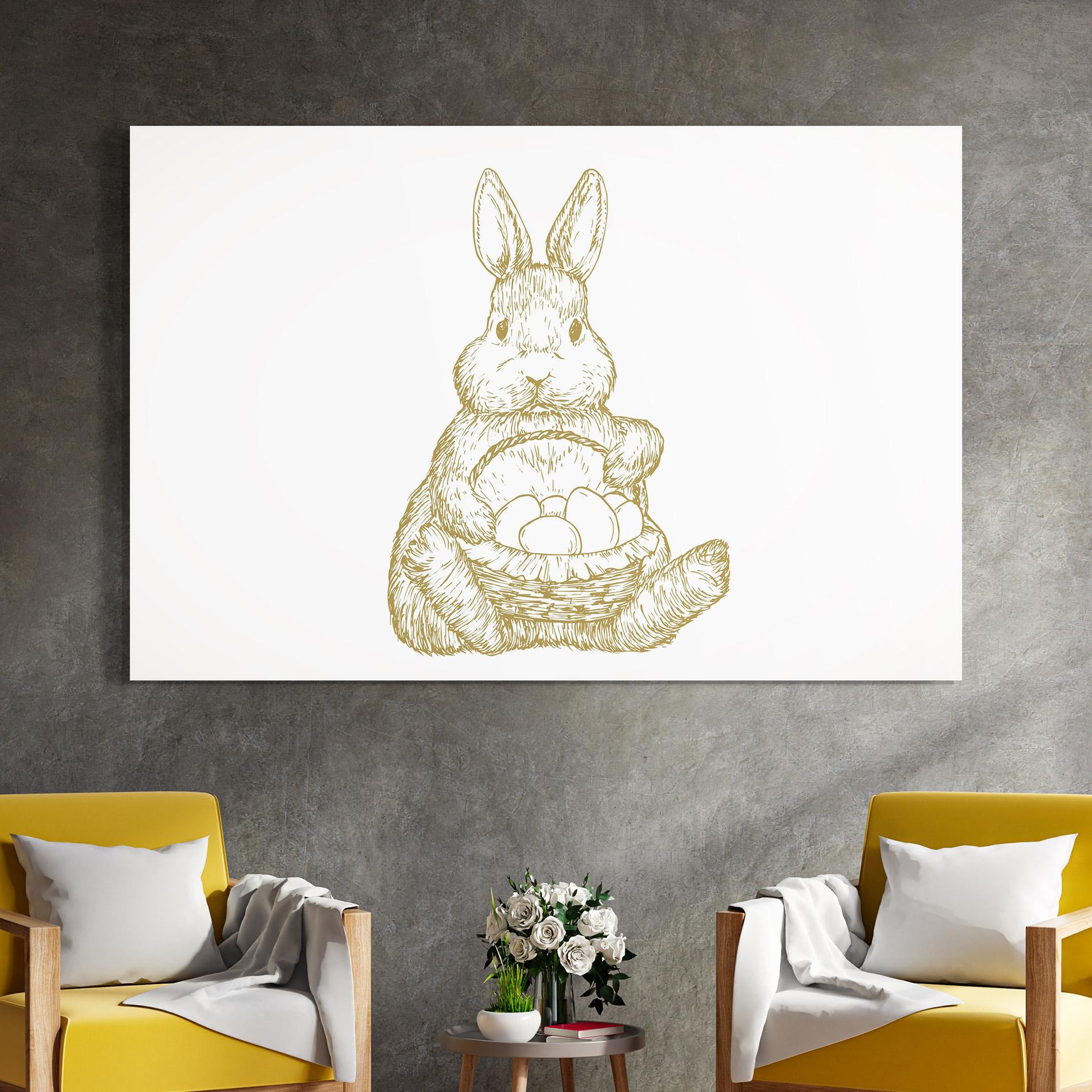 Glasbild Bunny With Basket mockup 4