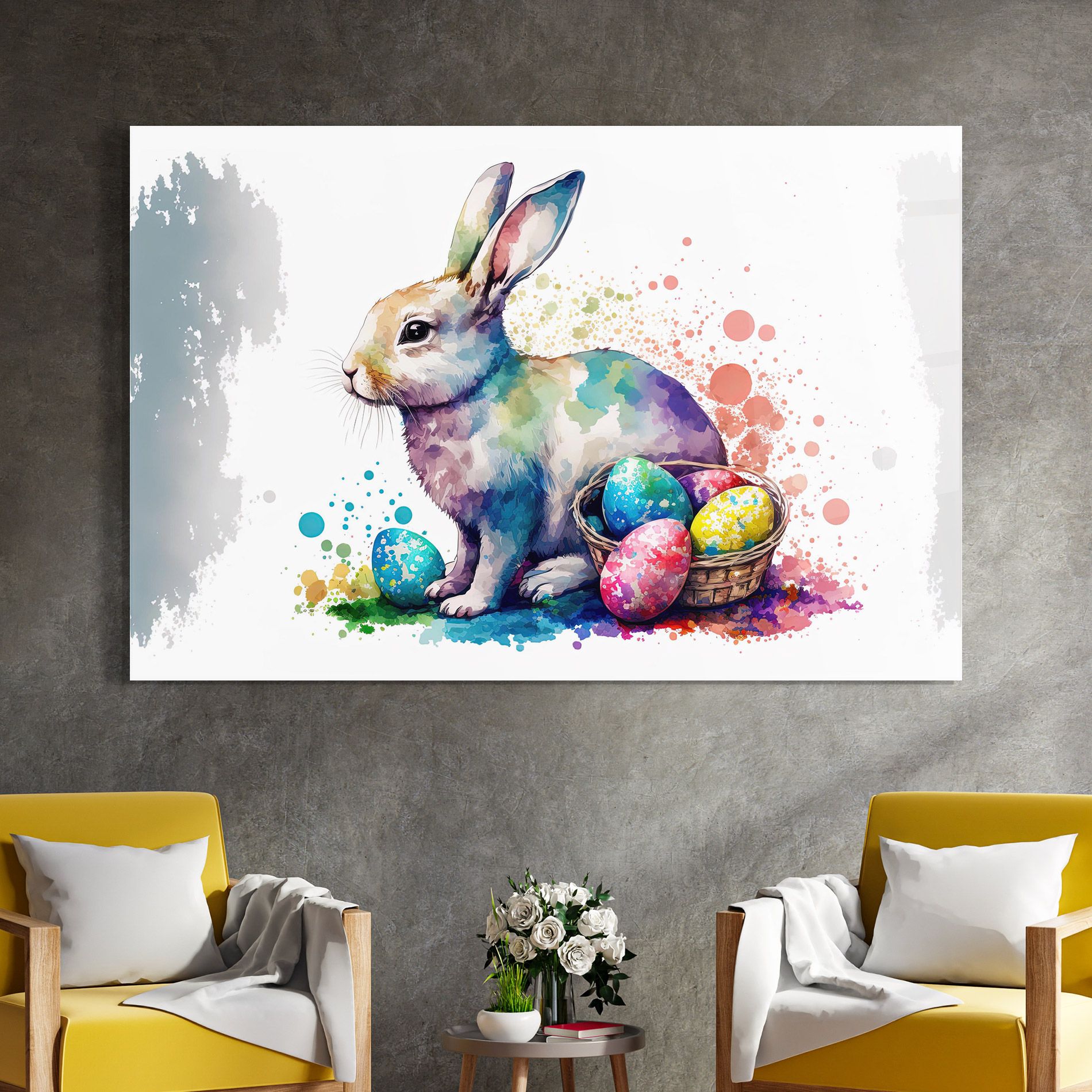 Easter Bunny Watercolor mockup 4