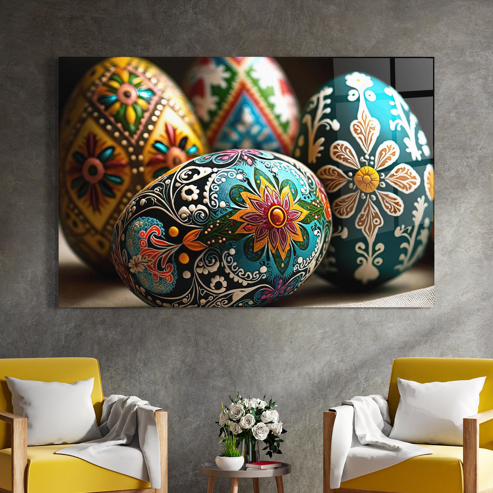 Glasbild Easter Eggs Ornament mockup 4