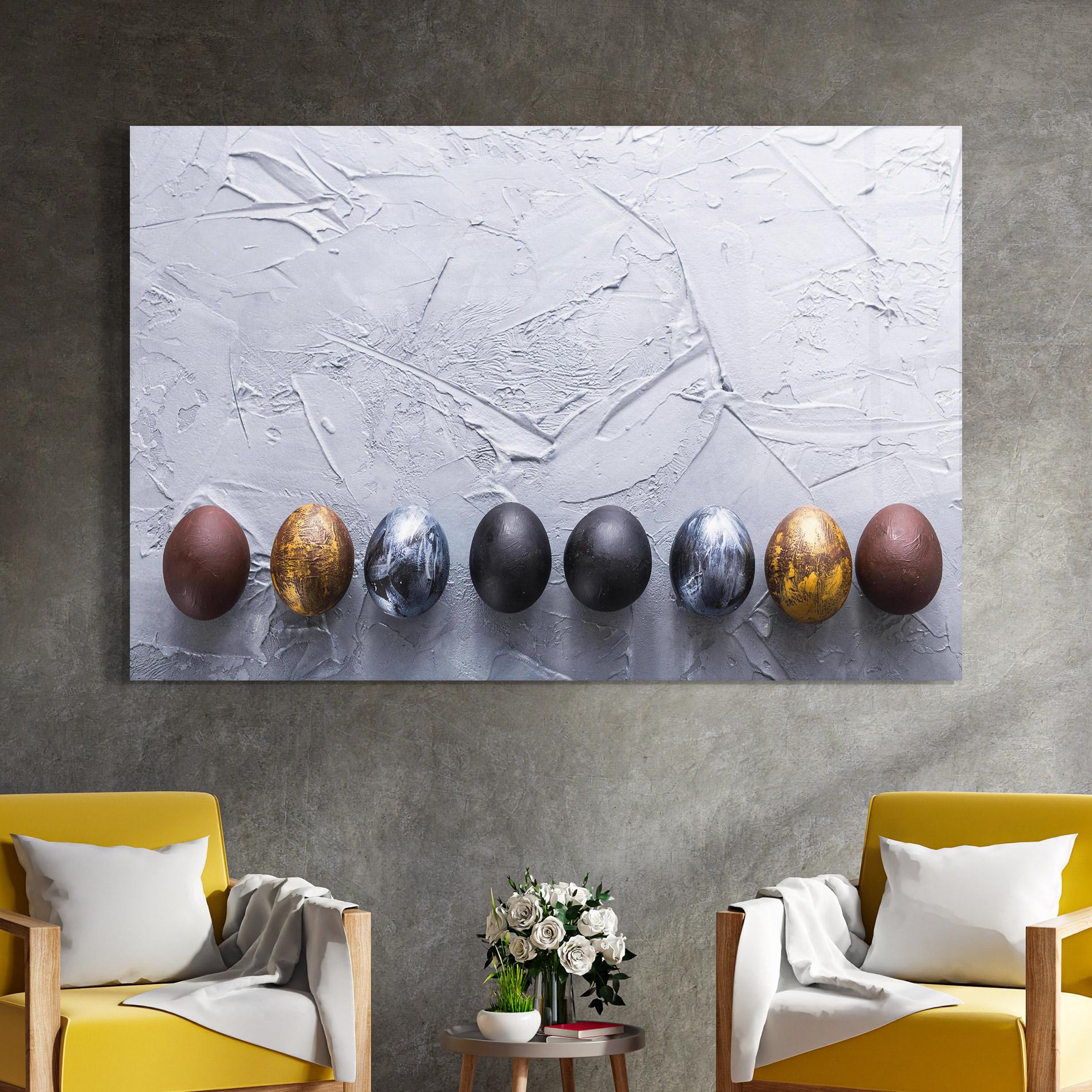 Glasbild Easter Eggs Painted mockup 4