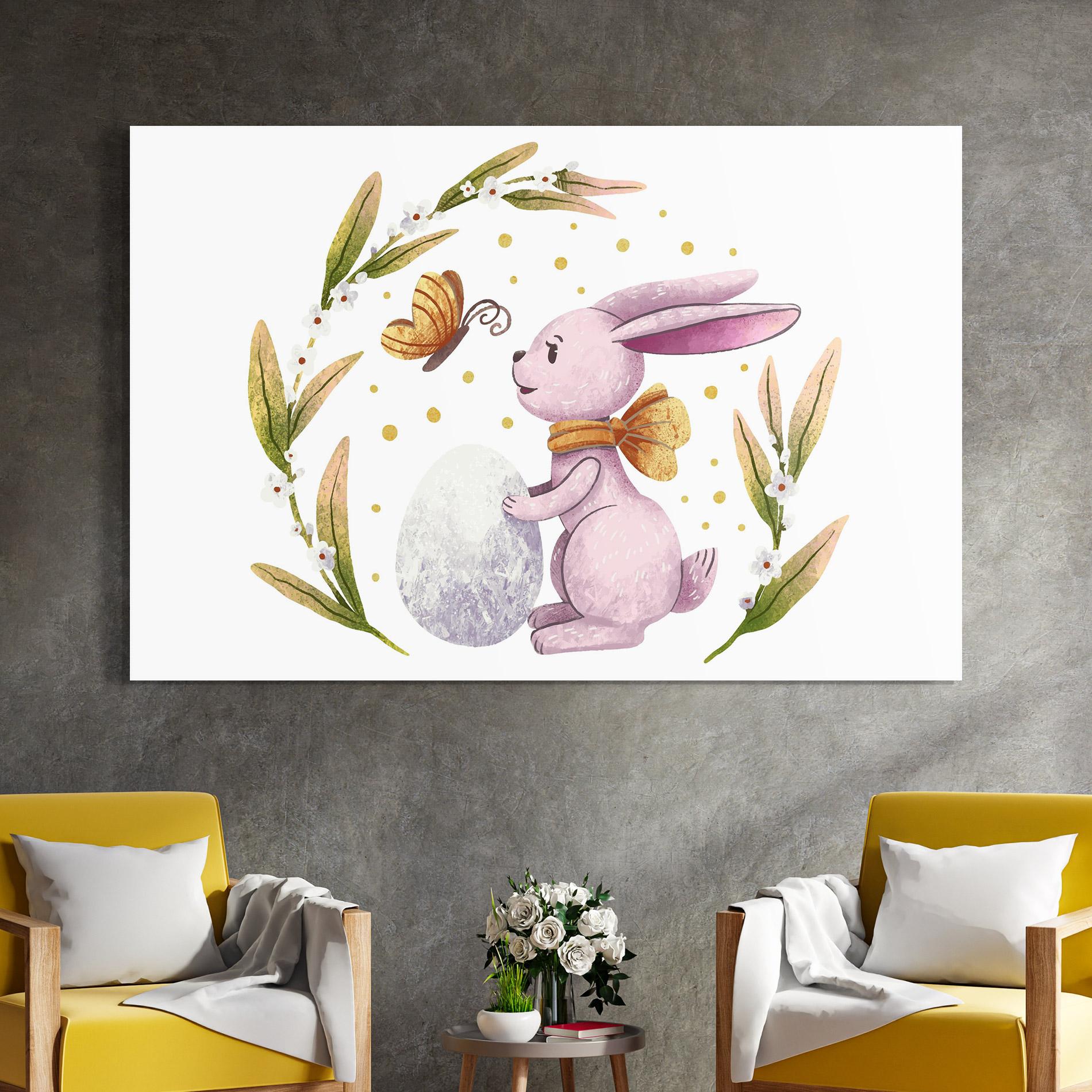 Glasbild Easter Pink Bunny mockup 4