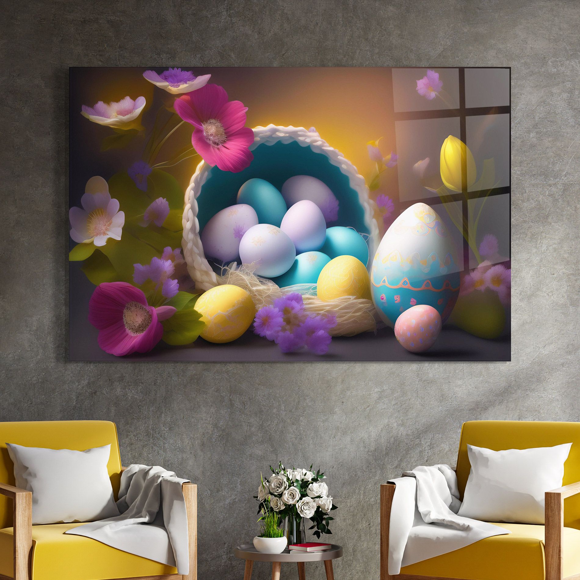 Eggs Basket With Flowers mockup 4