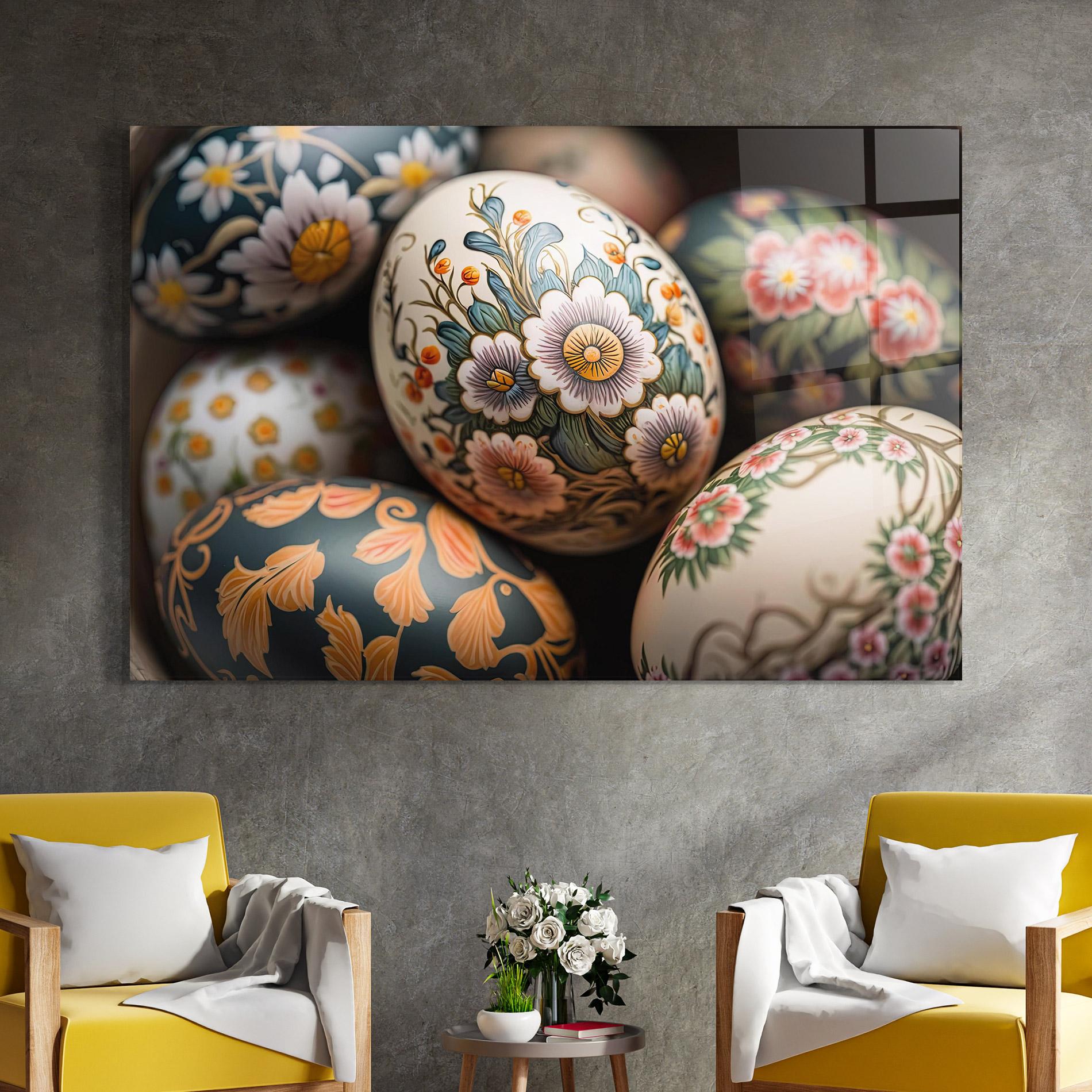Glasbild Floral Painted Eggs mockup 4