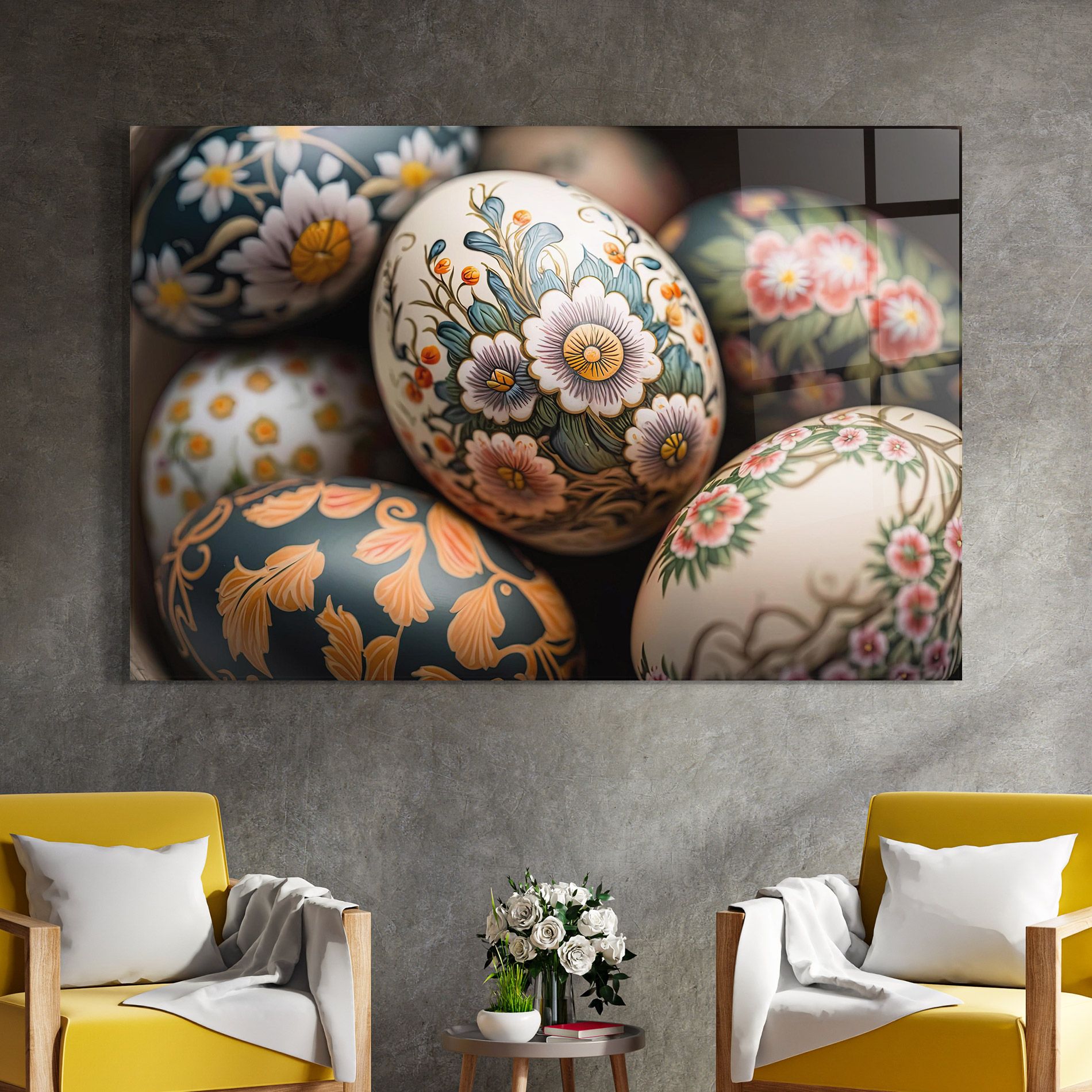 Floral Painted Eggs mockup 4