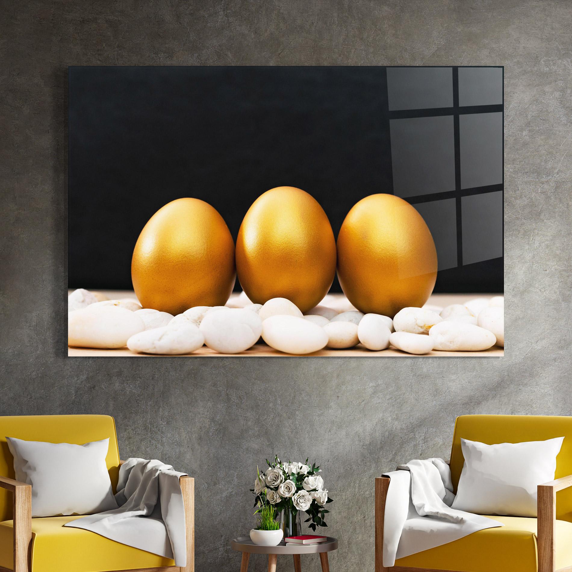 Glasbild Golden Easter Egg mockup 4