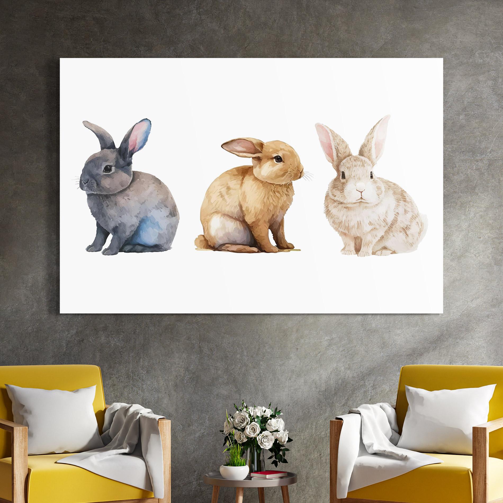 Glasbild Tree Easter Bunnies mockup 4