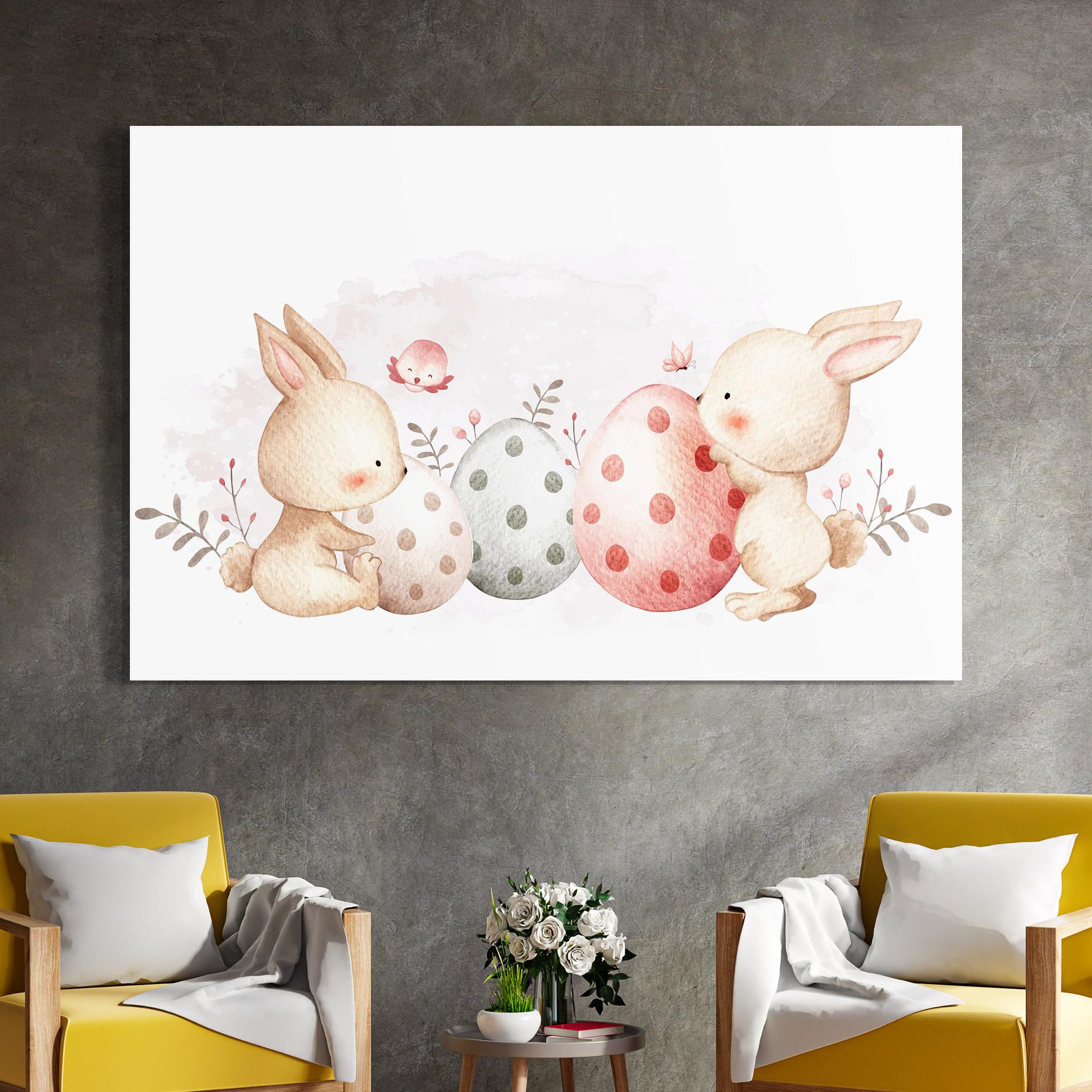 Glasbild Watercolor Bunny mockup 4