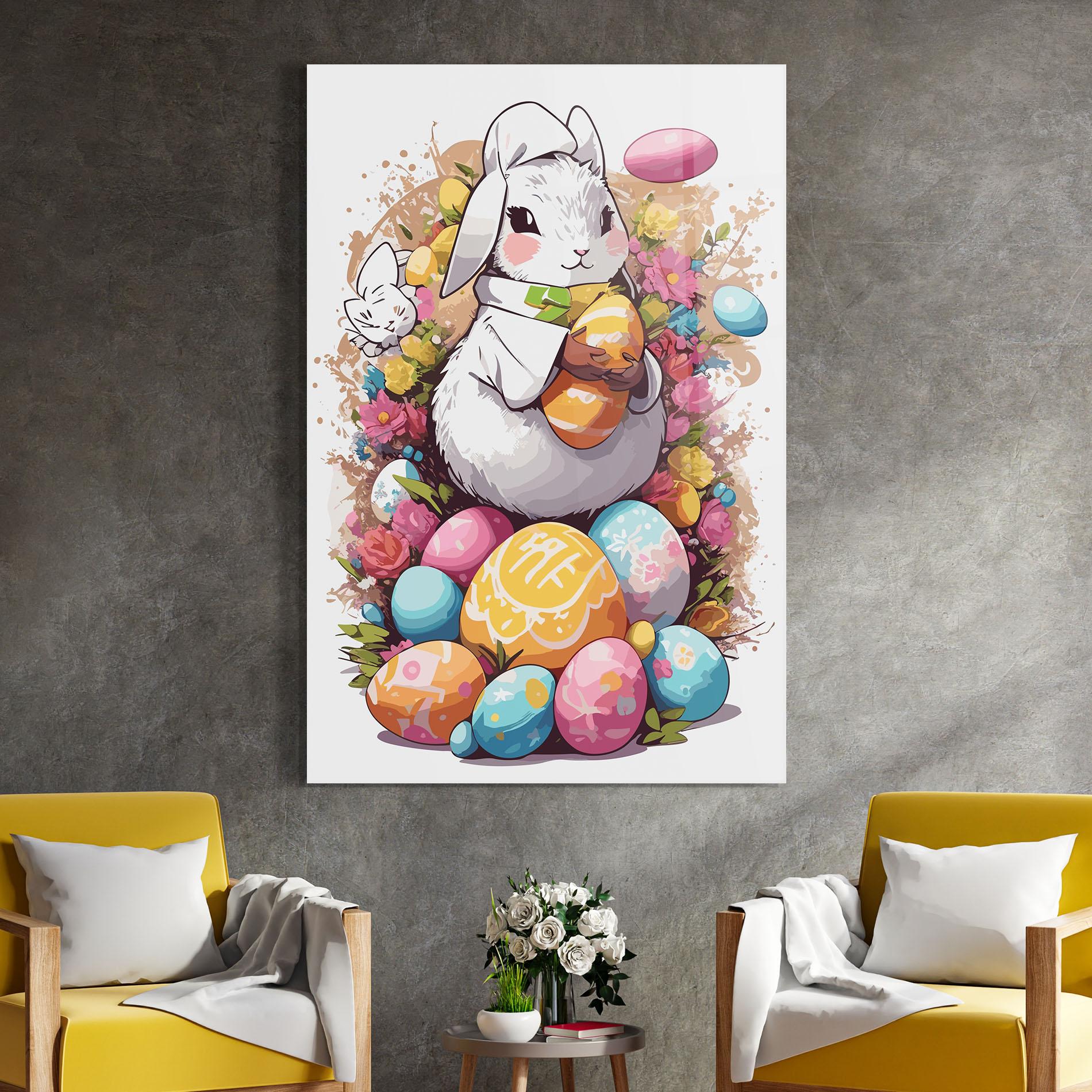 Glasbild White Easter Bunny mockup 4