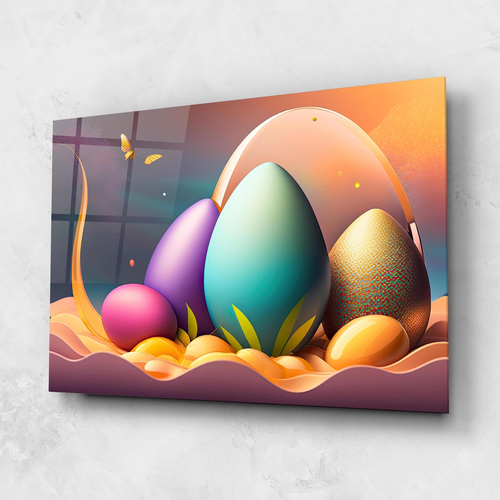 Glasbild Big Blue Easter Egg mockup 1