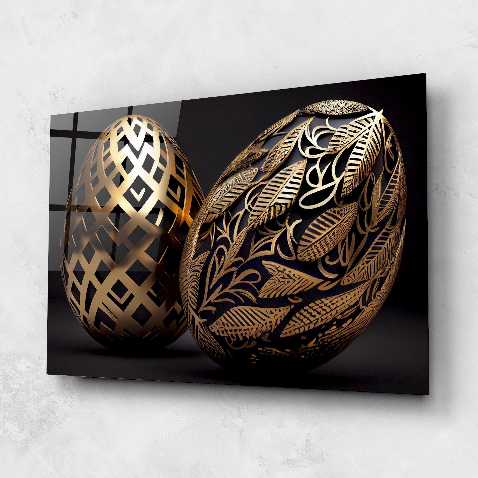 Glasbild Black Golden Eggs mockup 1