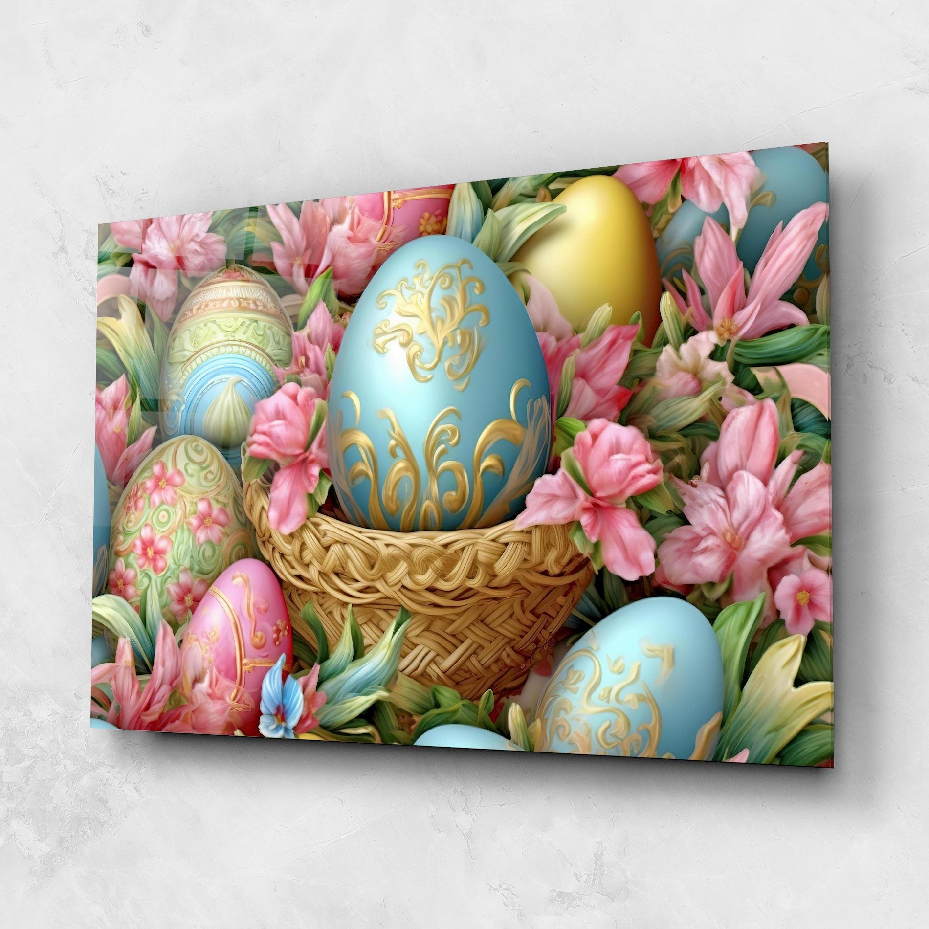Glasbild Blue Easter Egg mockup 1