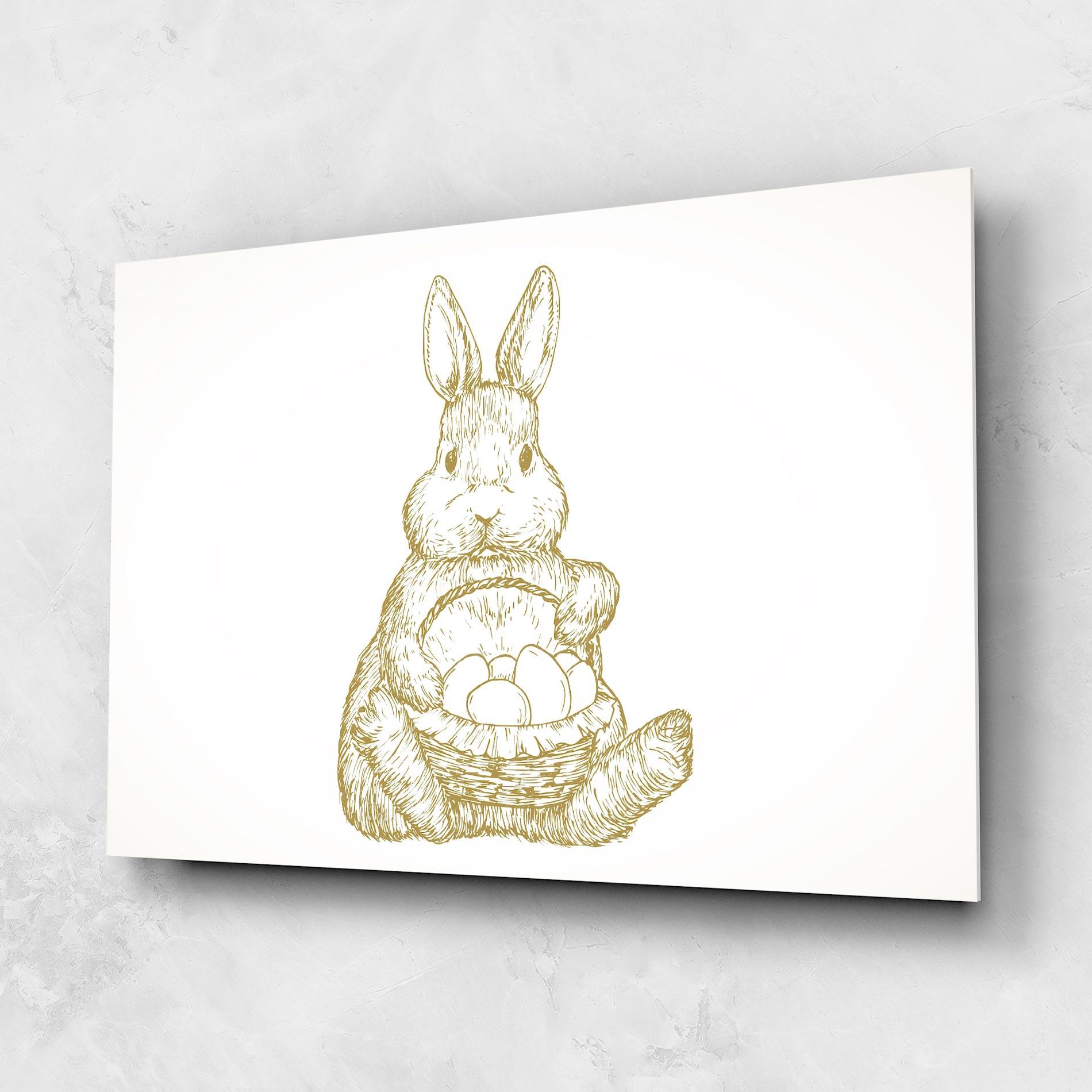 Glasbild Bunny With Basket mockup 1