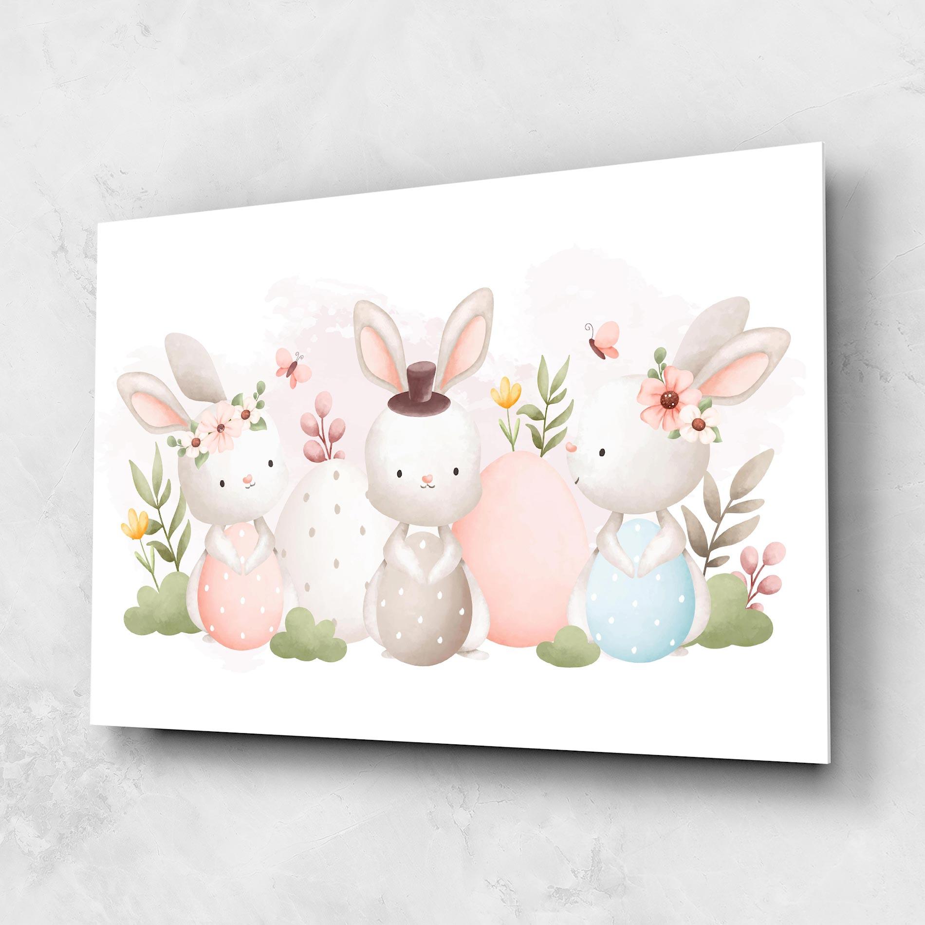 Glasbild Bunny With Hat mockup 1