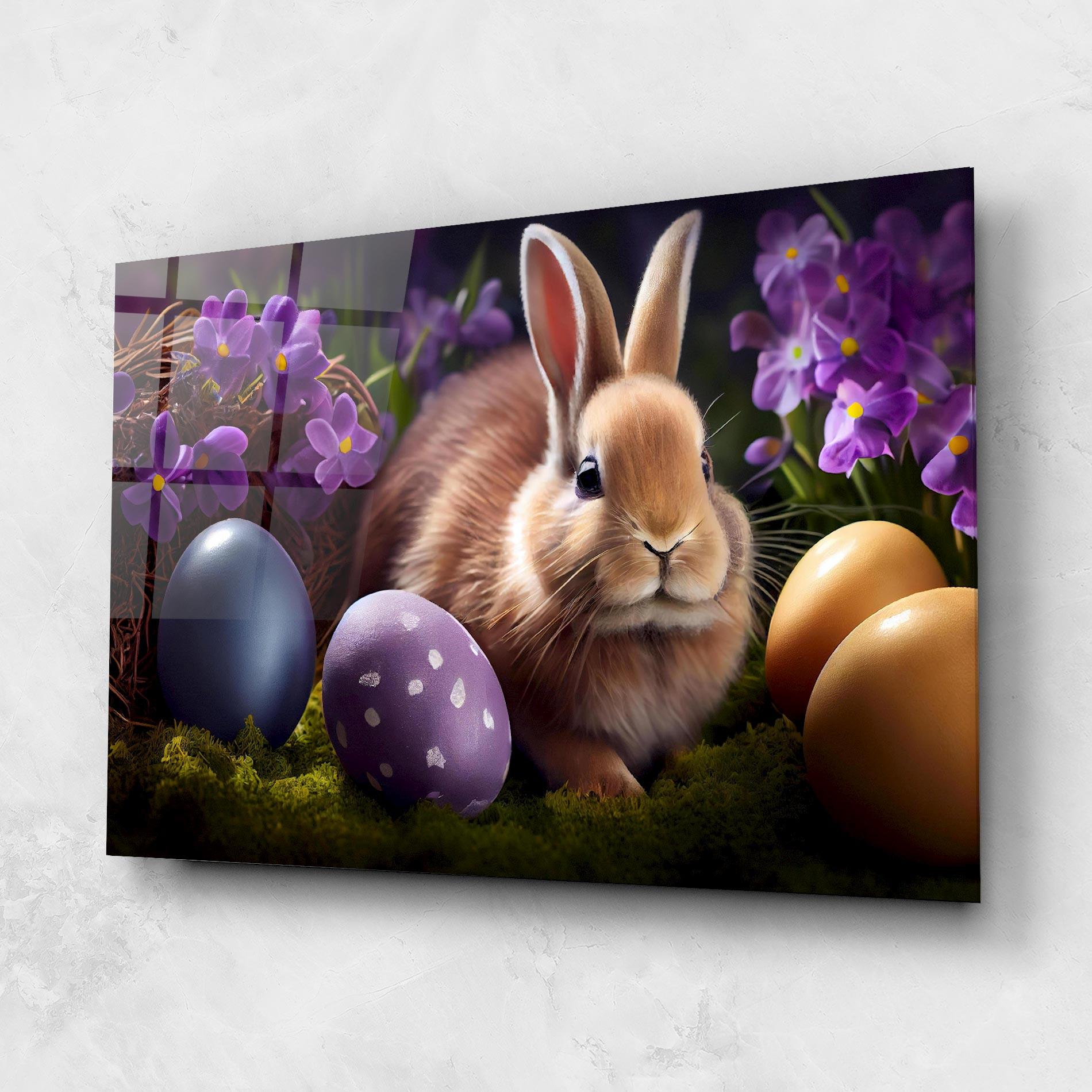 Glasbild Cute Easter Rabbit mockup 1