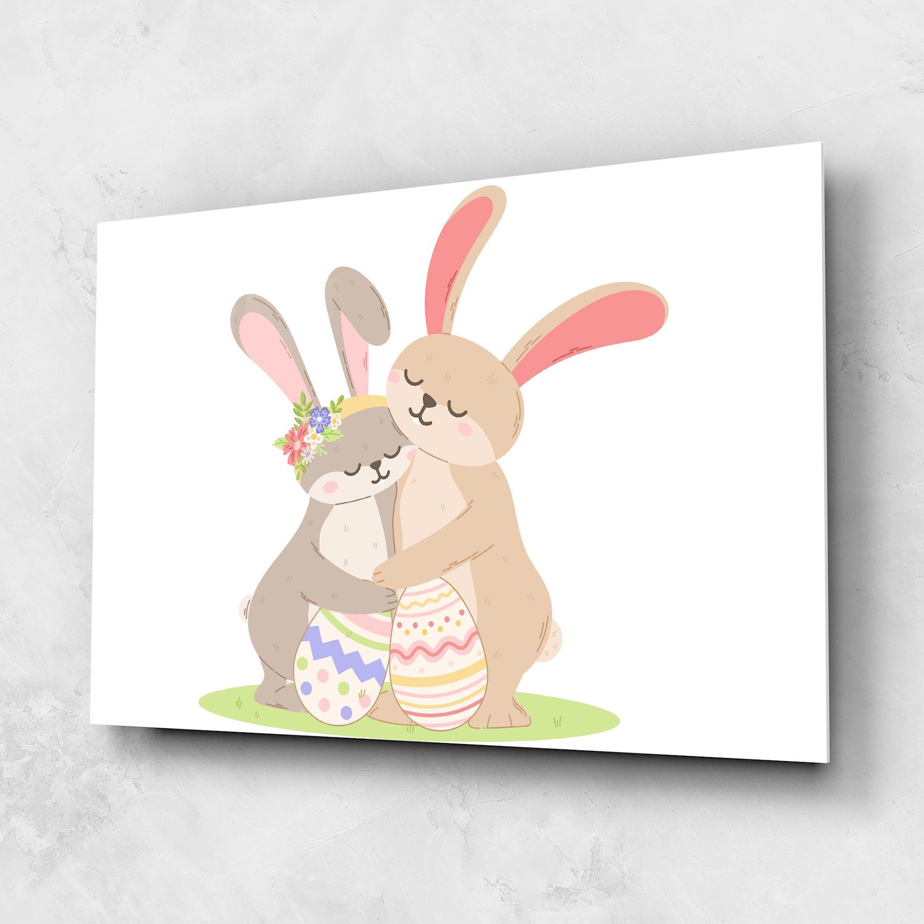 Glasbild Easter Bunny Couple mockup 1