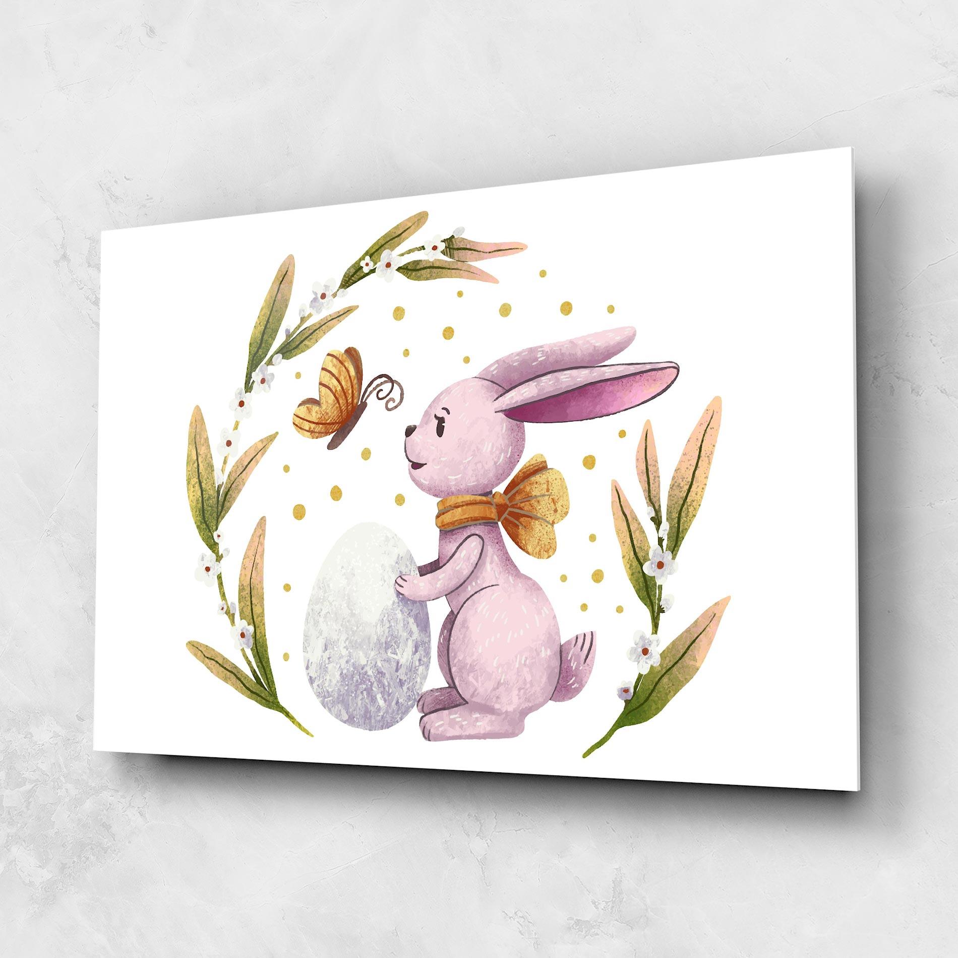 Glasbild Easter Pink Bunny mockup 1