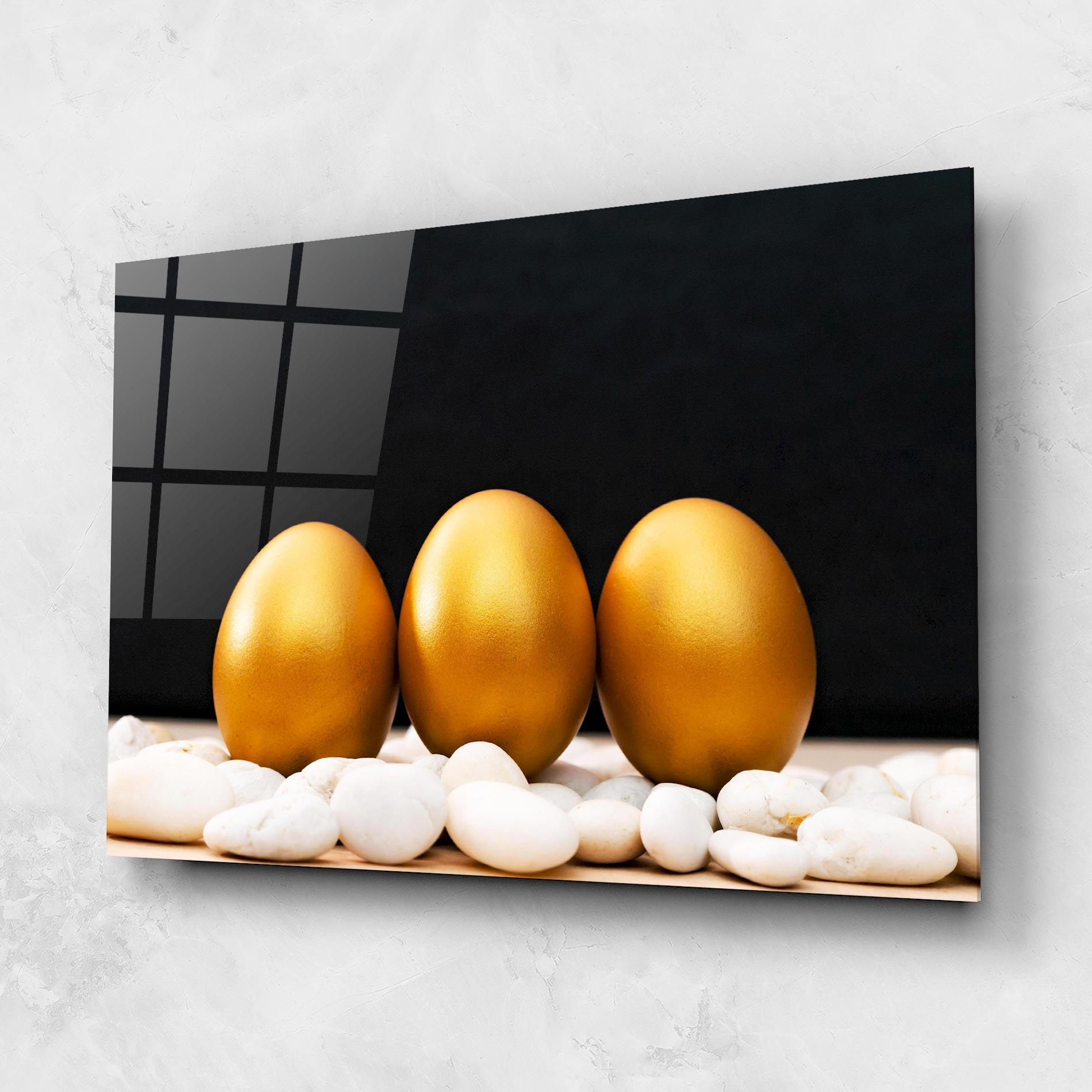 Glasbild Golden Easter Egg mockup 1