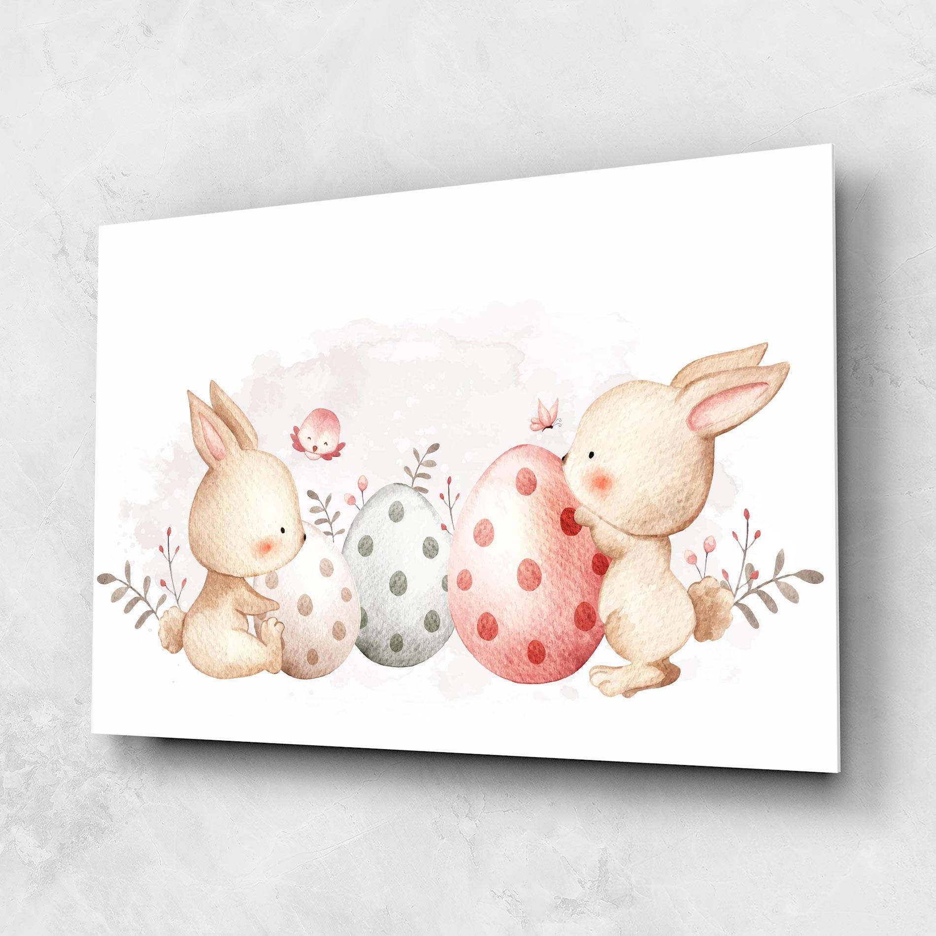 Glasbild Watercolor Bunny mockup 1