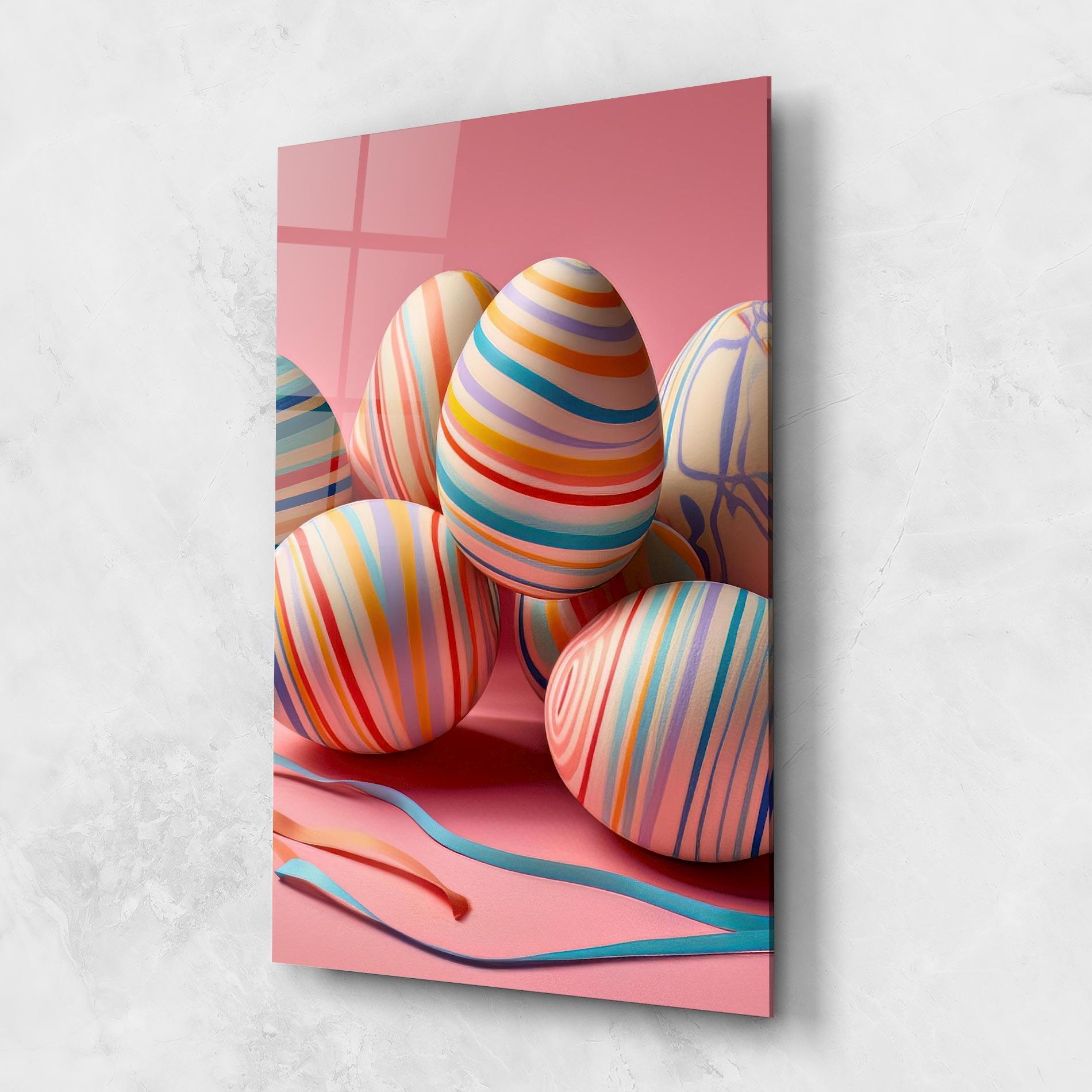 Glasbild Easter Eggs Ribbons mockup 1