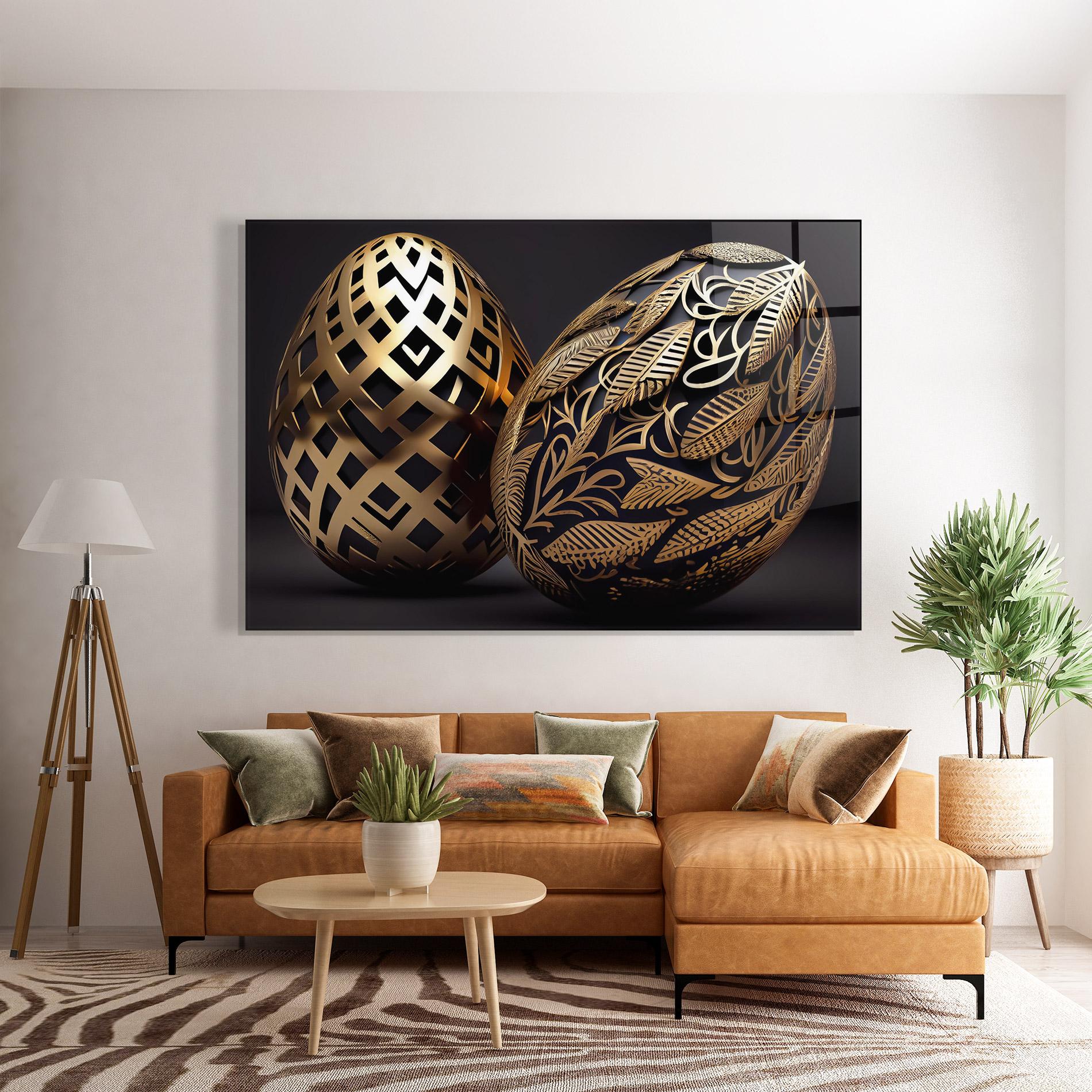 Glasbild Black Golden Eggs mockup 7