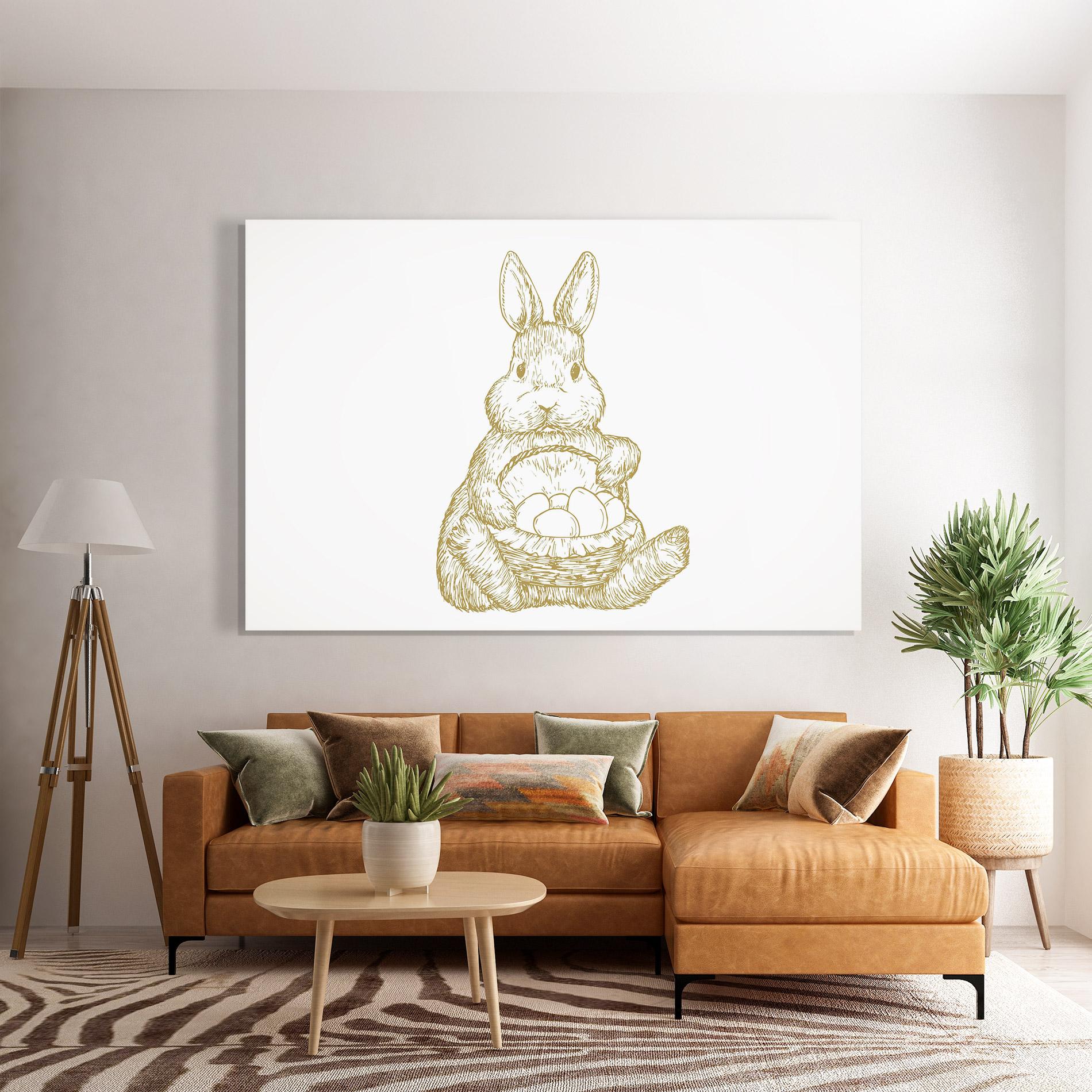 Glasbild Bunny With Basket mockup 7