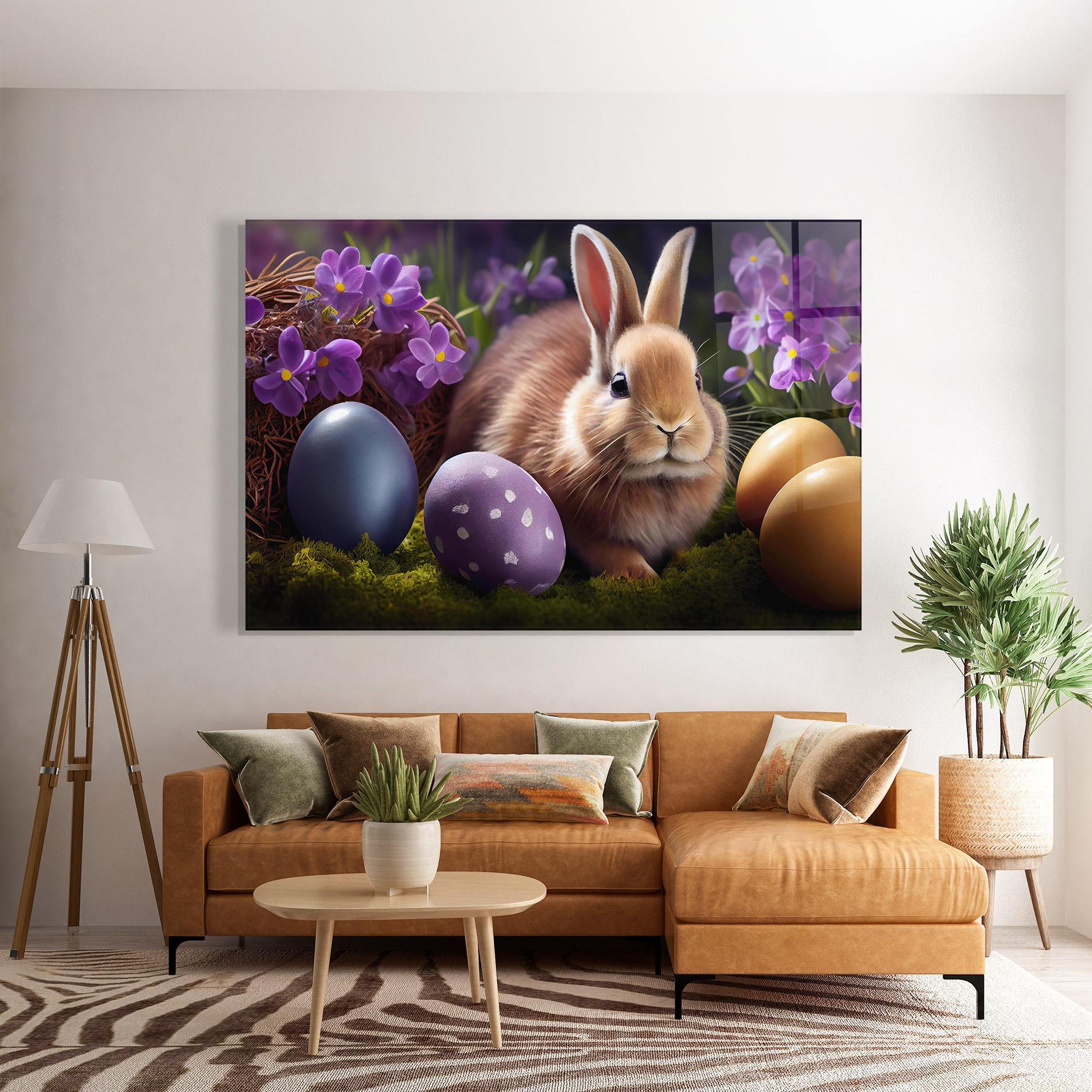 Glasbild Cute Easter Rabbit mockup 7