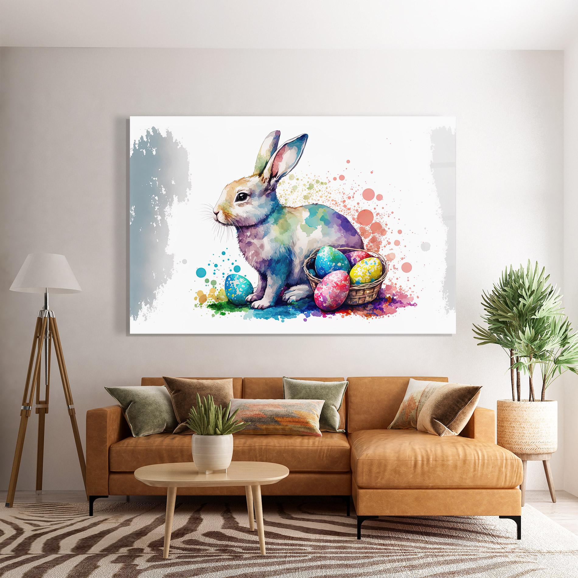Glasbild Easter Bunny Watercolor mockup 7
