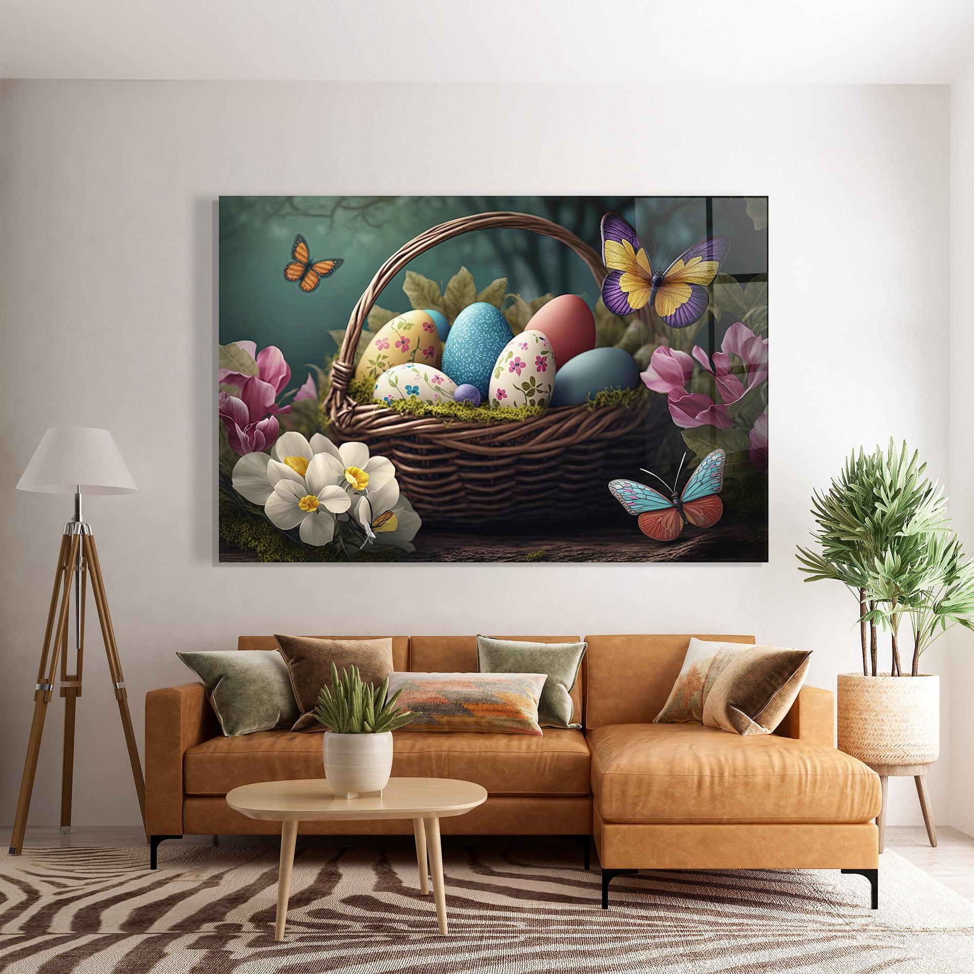Glasbild Easter Eggs Butterfly mockup 7