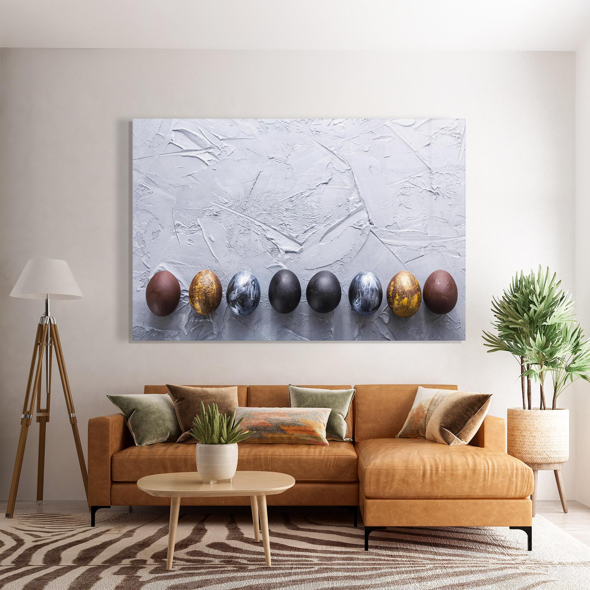 Glasbild Easter Eggs Painted mockup 7